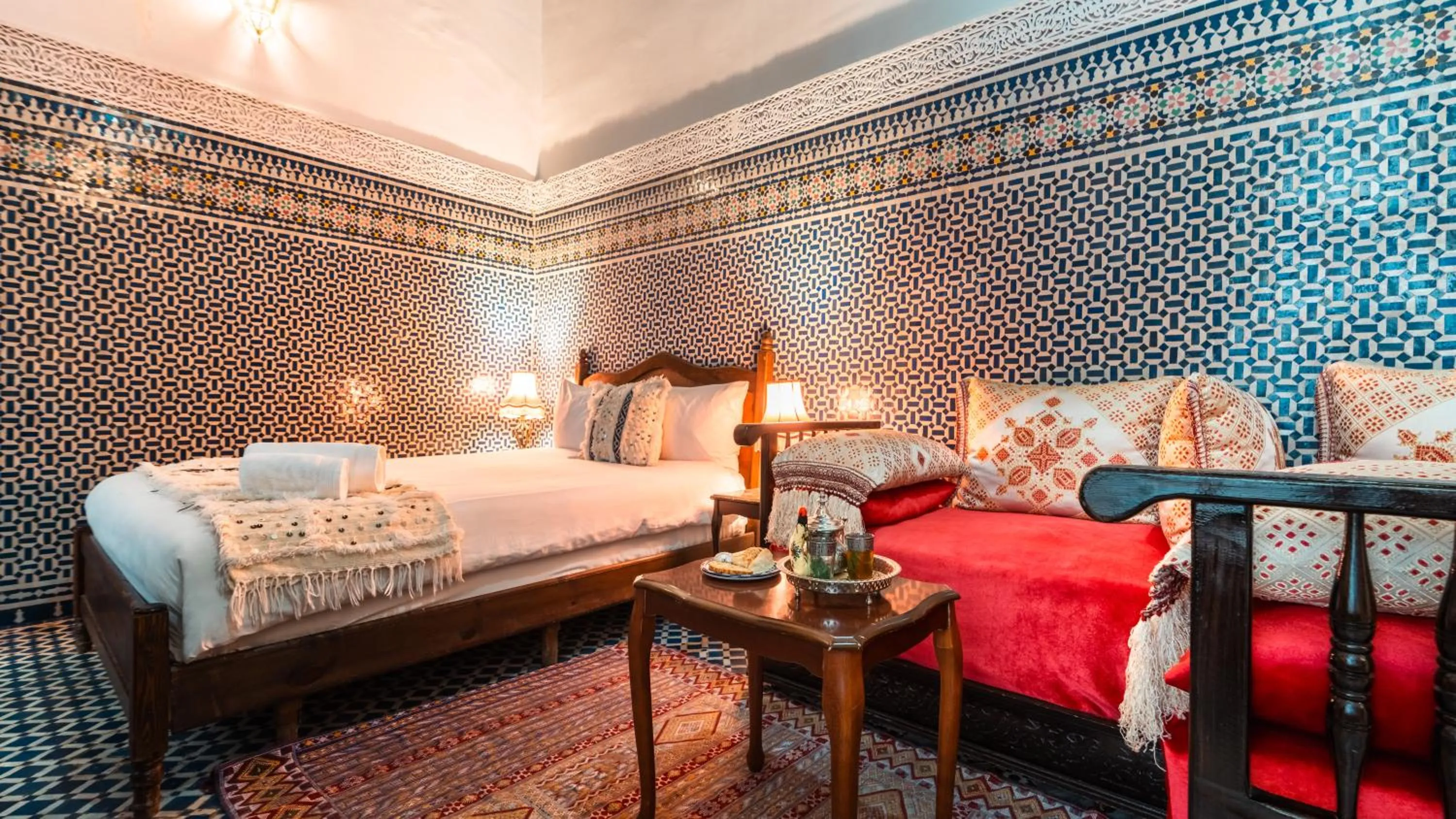 Bed in Riad Alassala Fes