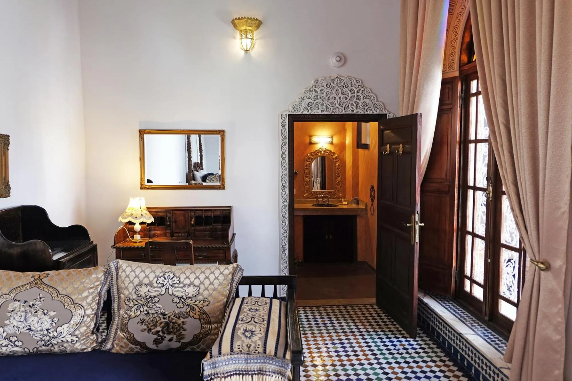 Bed in Riad Alassala Fes