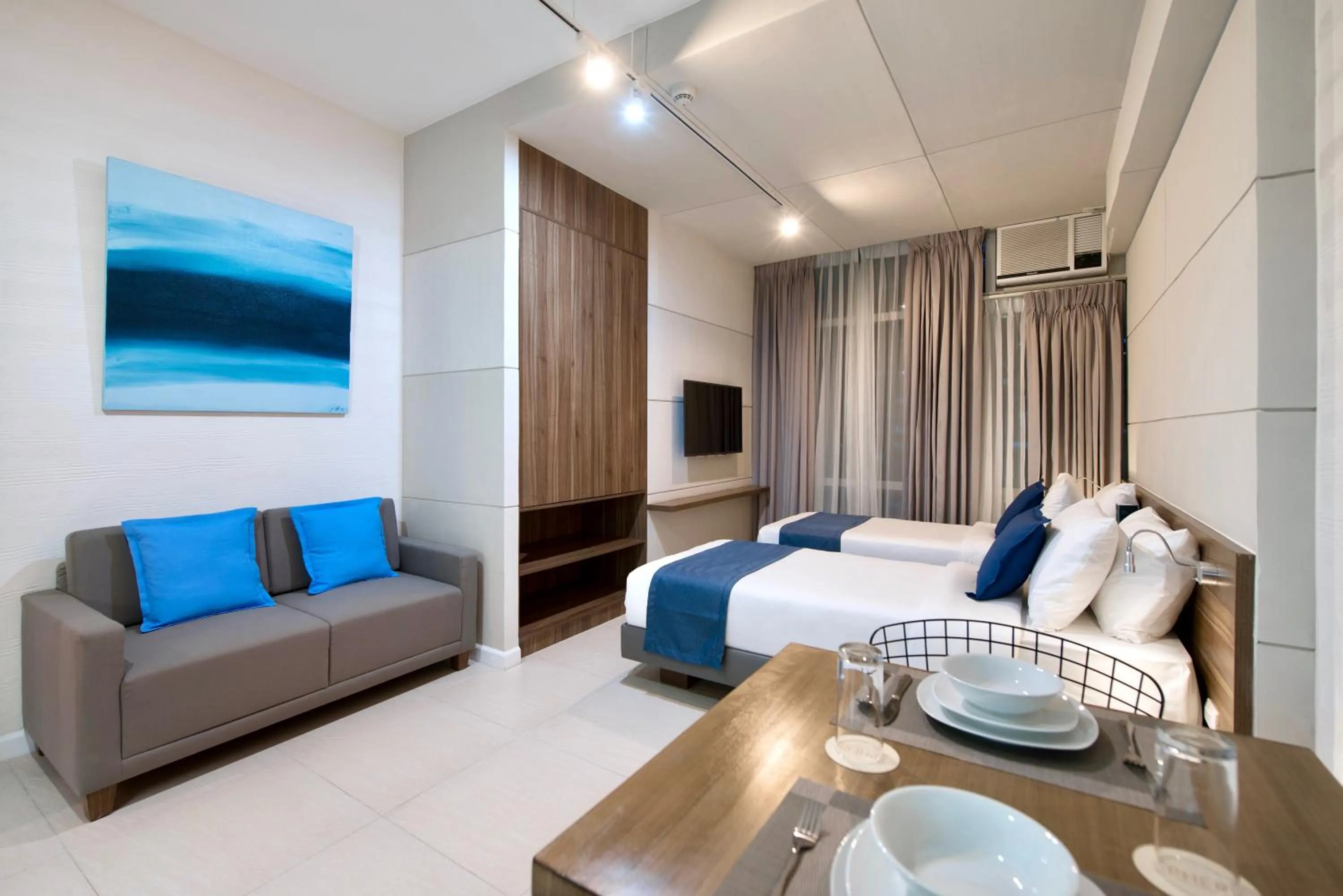 Living room, Bed in The Sphere Serviced Residences Managed by HII