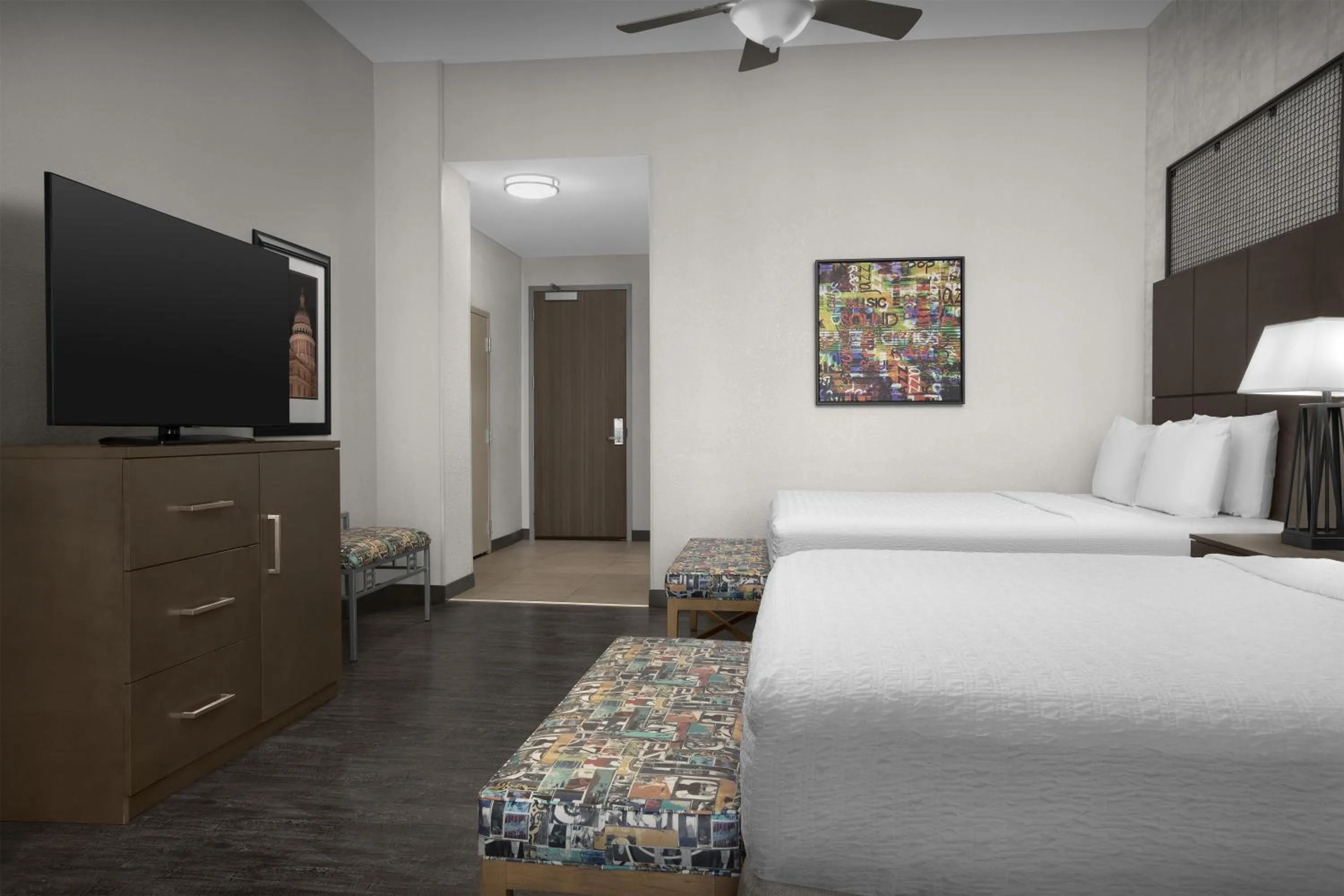 Bed in Hampton Inn and Suites Austin University Capitol