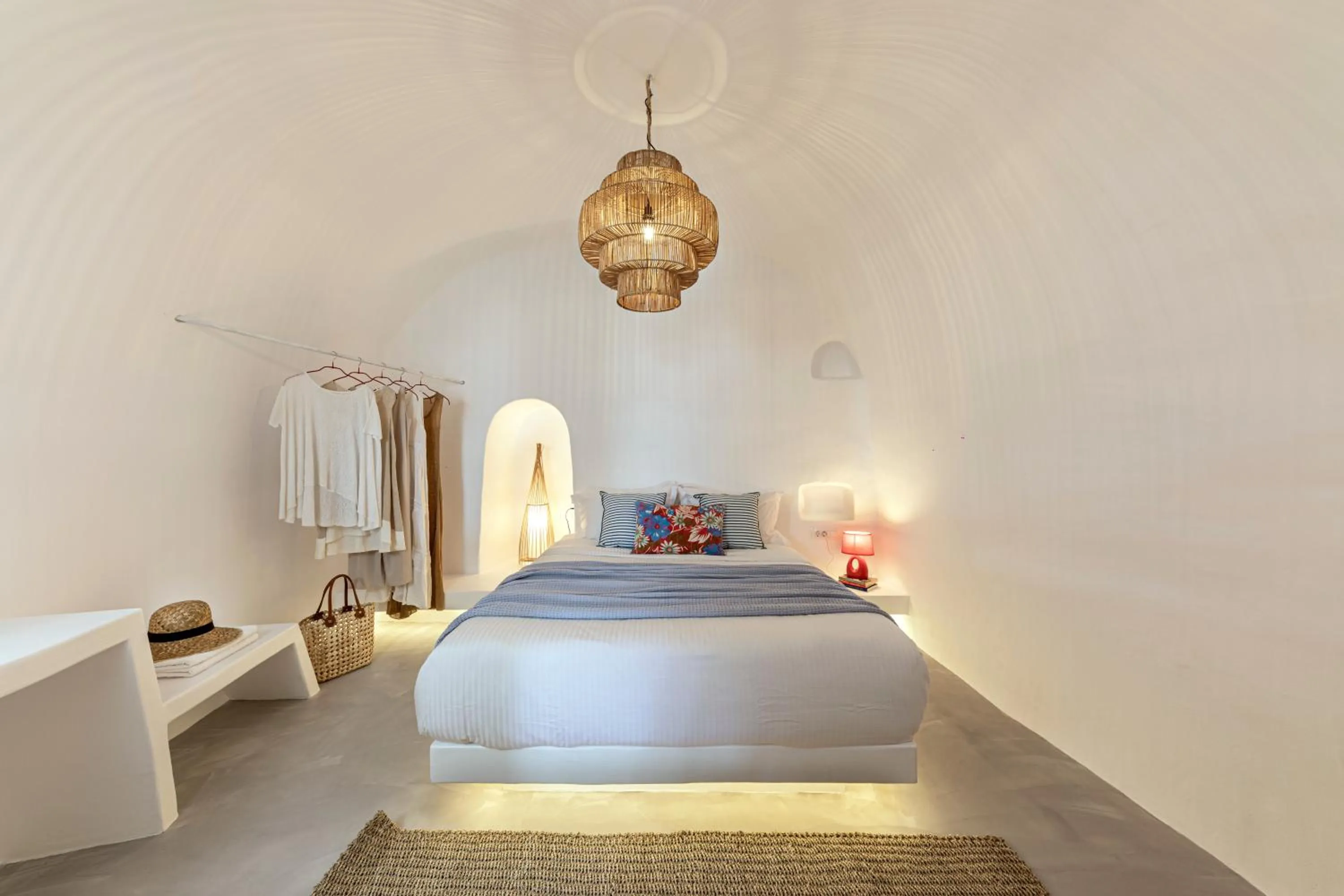 Bed in White Cave by Caldera Houses