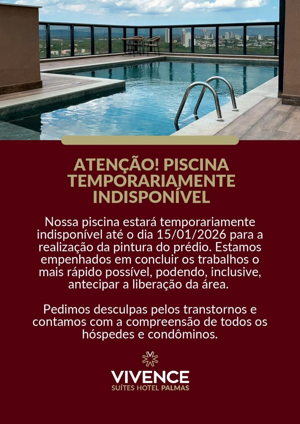 Pool view in Vivence Suítes Hotel Palmas