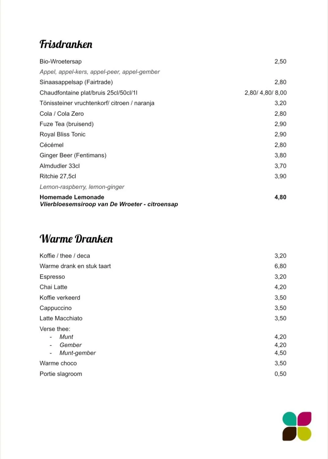 Restaurant/places to eat in De Pastorie