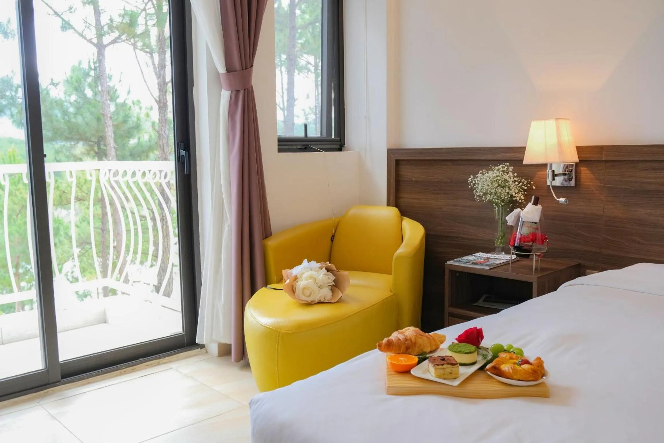 View (from property/room), Bed in CEREJA Hotel & Resort Dalat