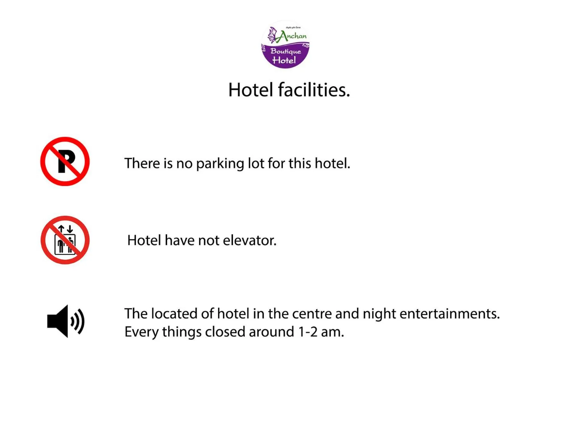 Area and facilities in Anchan Hotel & Spa