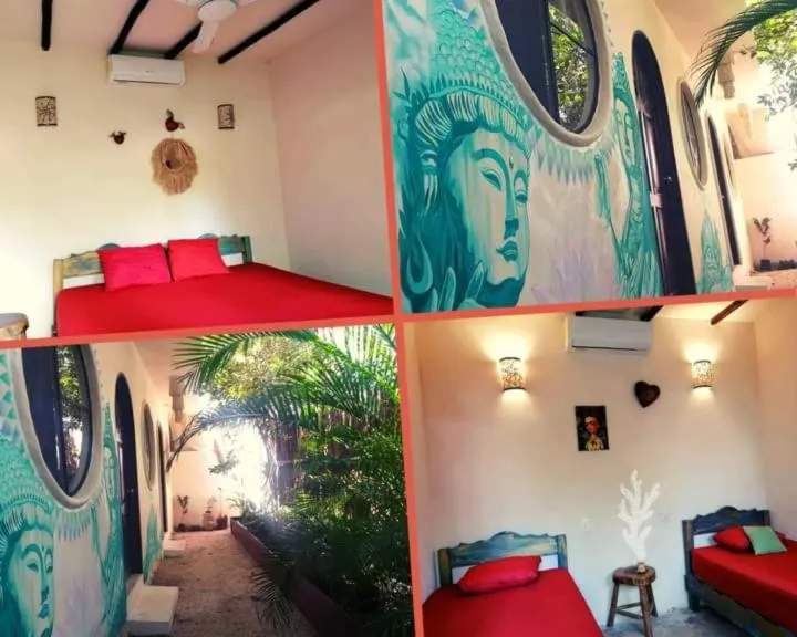Bed in Hostal Mulut Tulum