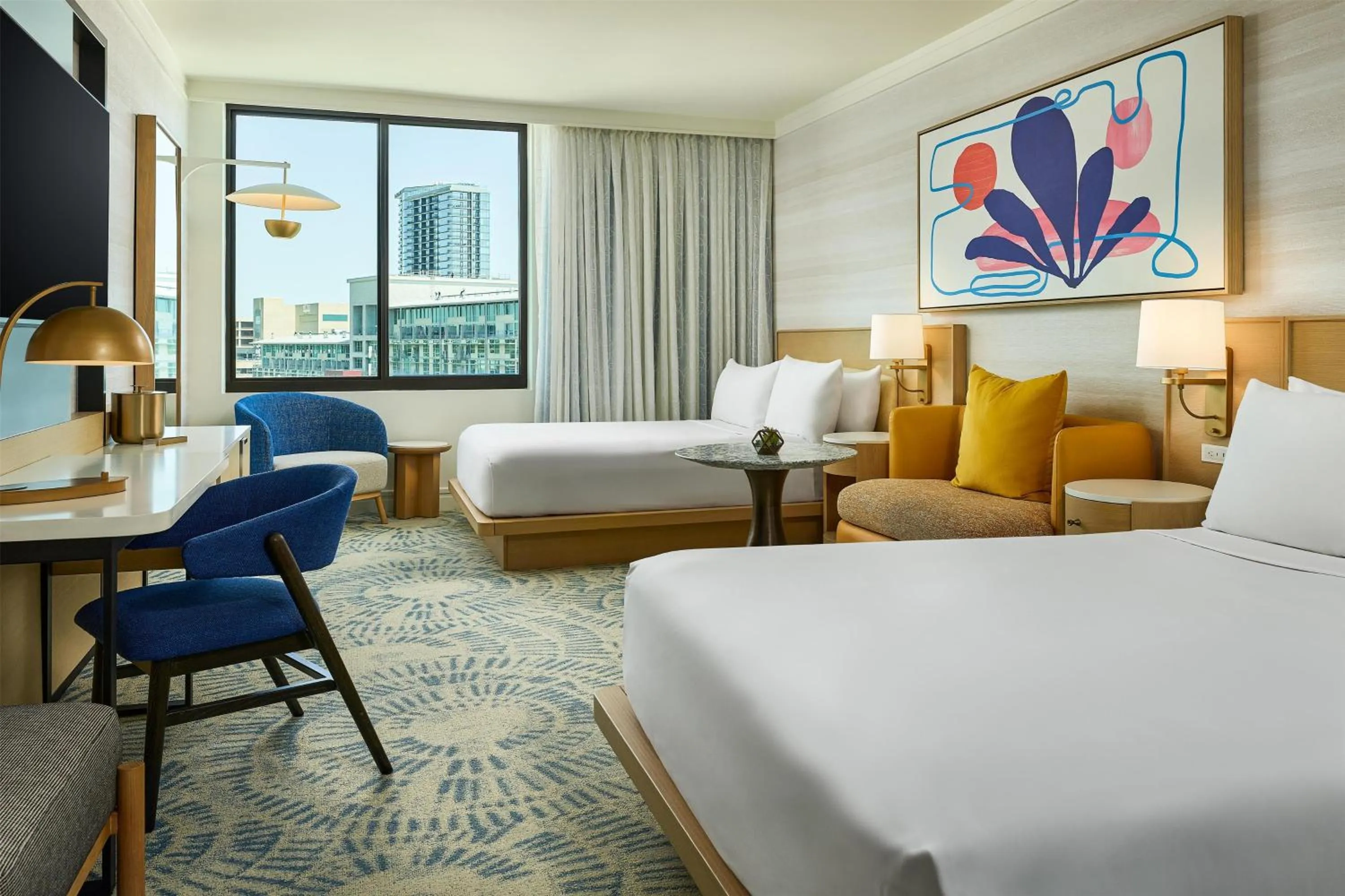 Living room, Bed in The Highland Dallas, Curio Collection by Hilton