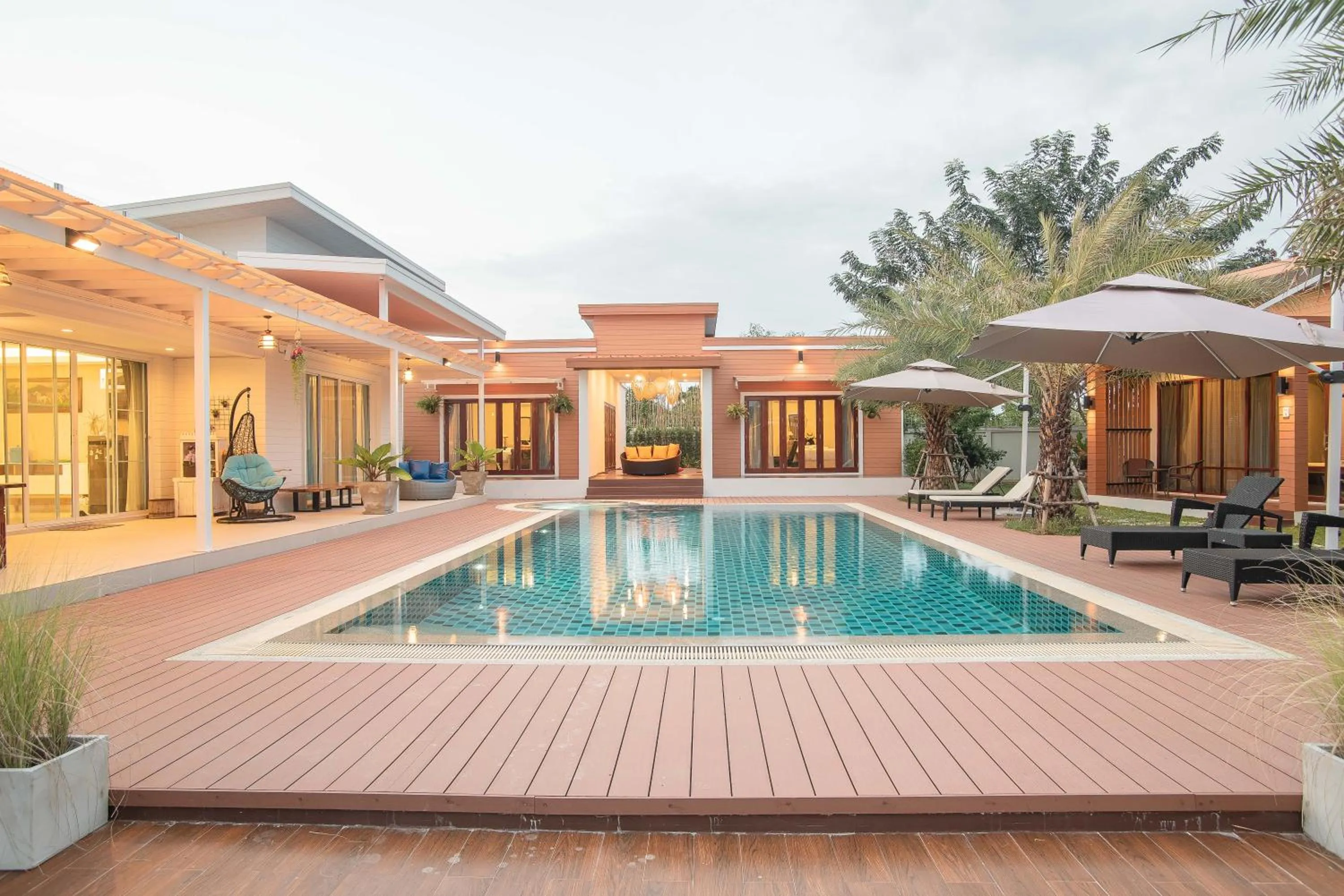 Bird's eye view in Kan & Kan Luxury Pool Villa Hua Hin with all bathtub