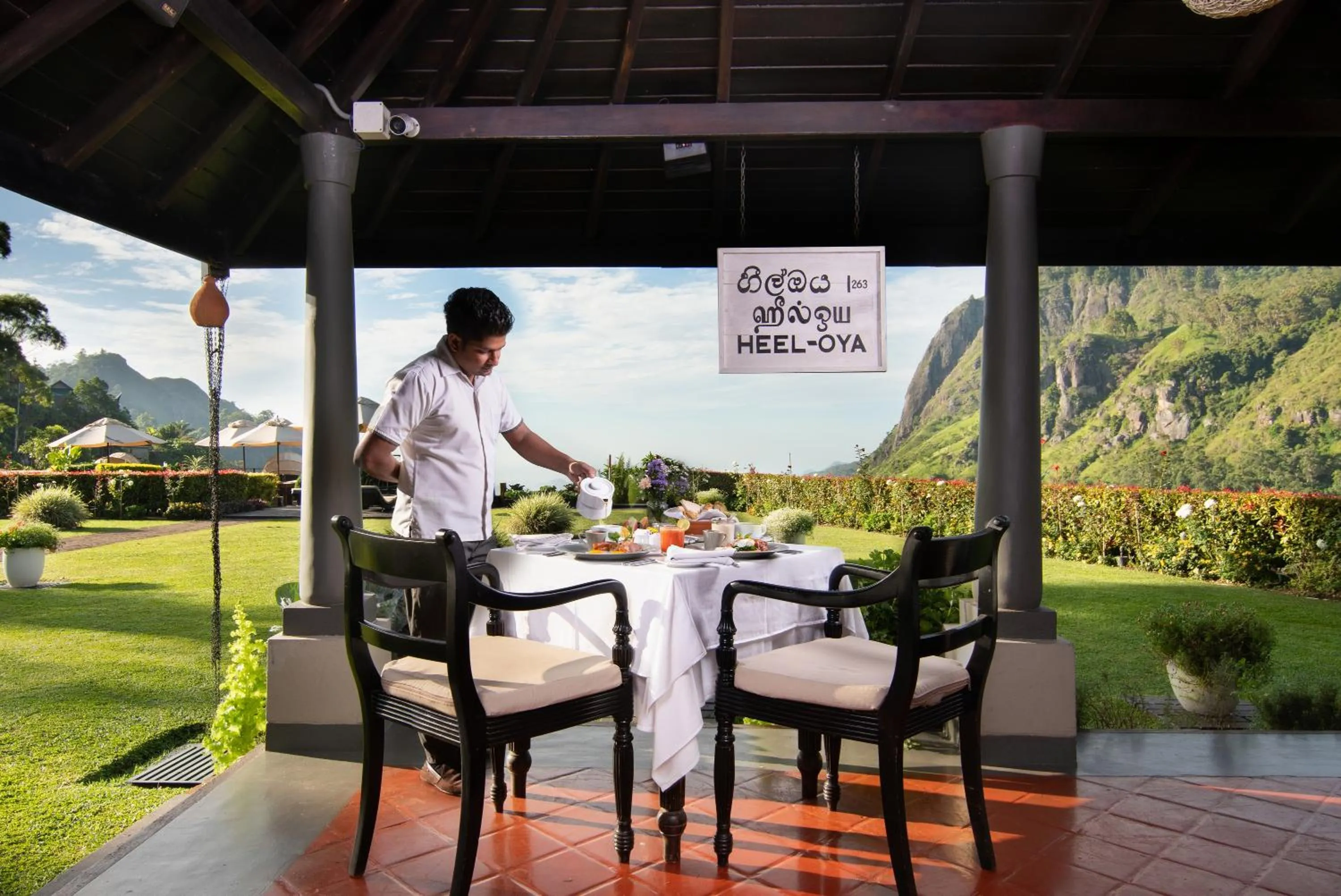 Dining area in EKHO Ella - A Divine View of Ella Gap