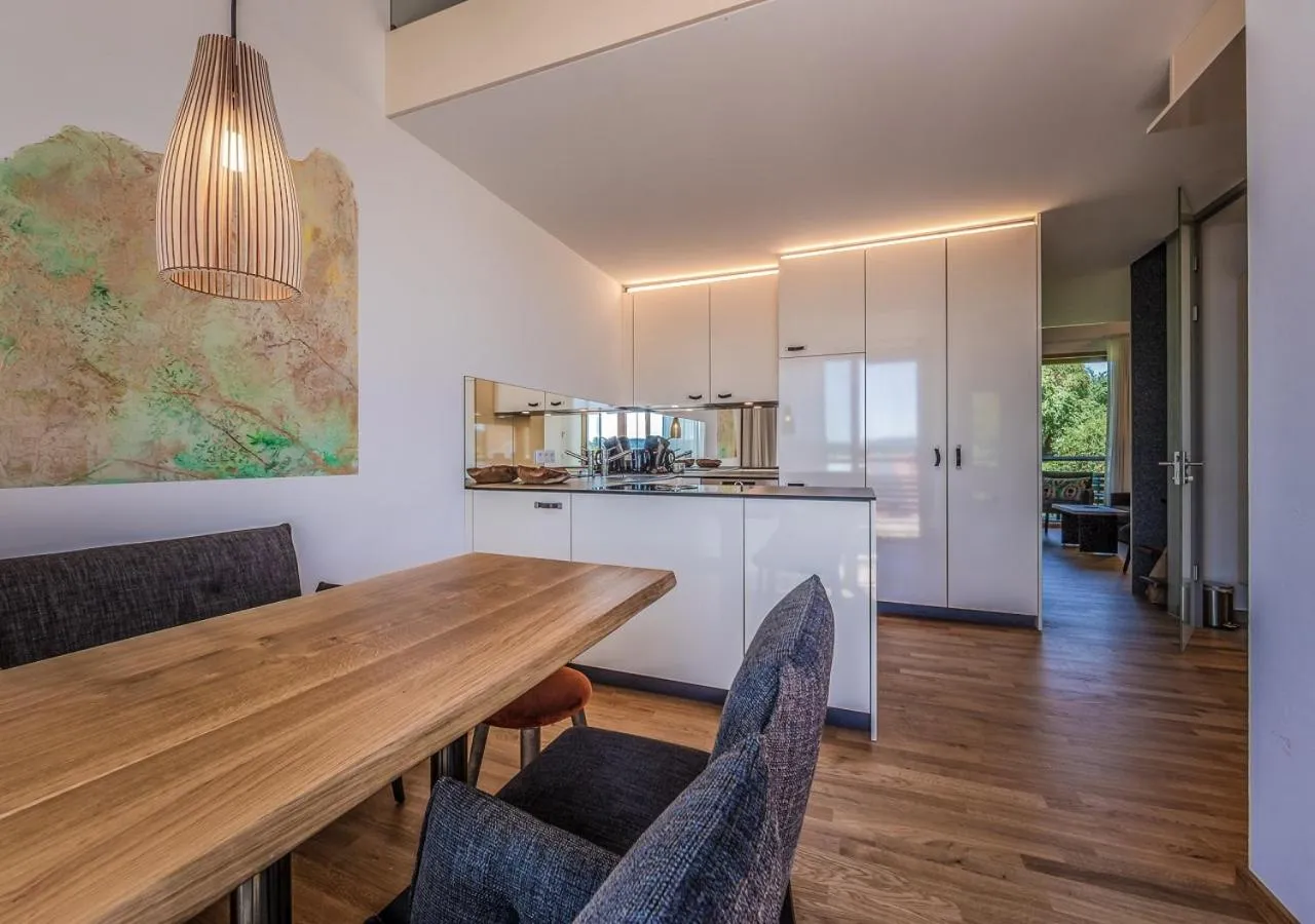 Kitchen or kitchenette in Ferienwohnungen Boardinghouse Bodensee