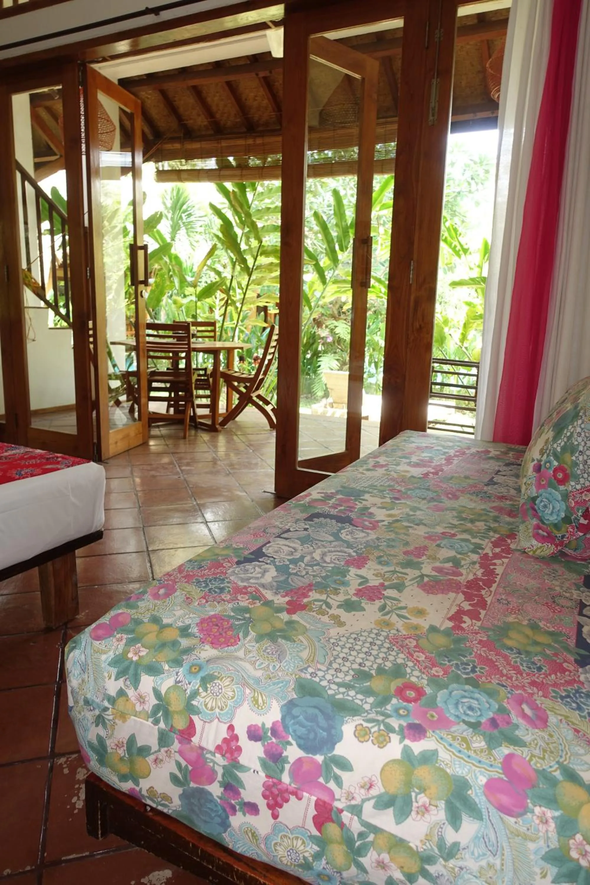 Pool view, Bed in Villa Jati Mangsit