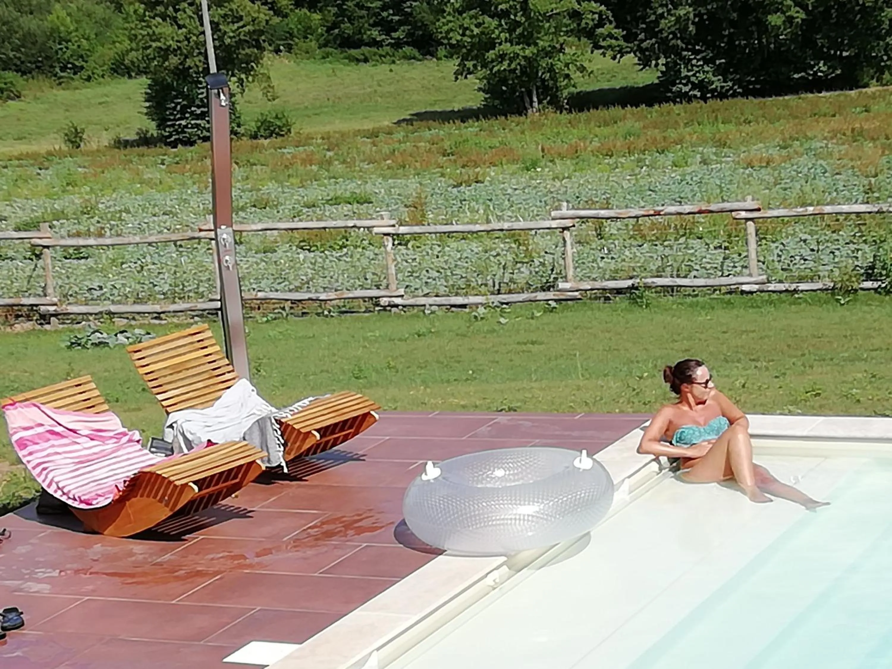 Pool view in La Haute Forge B&B