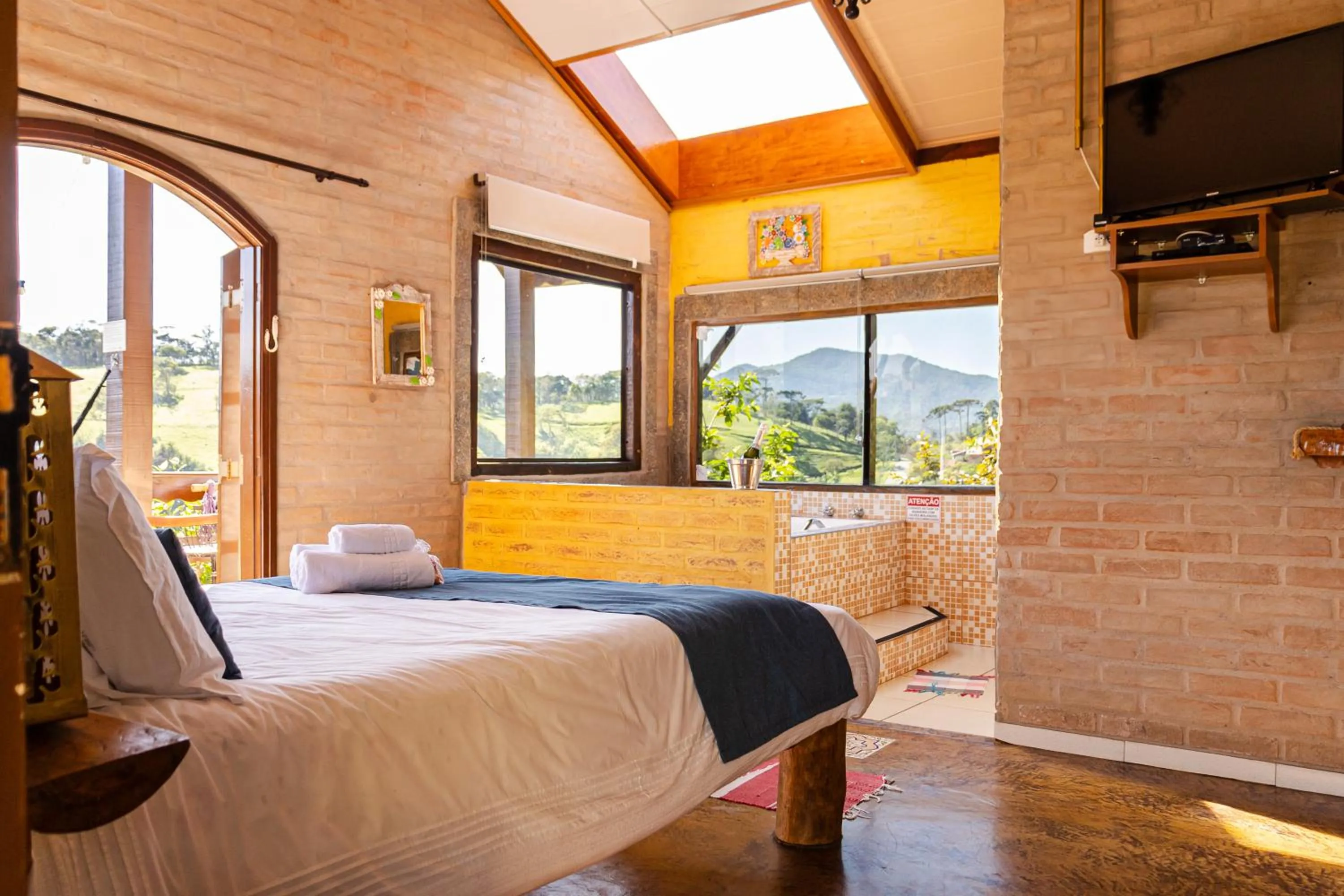 Bed in Pousada Chalés São Francisco