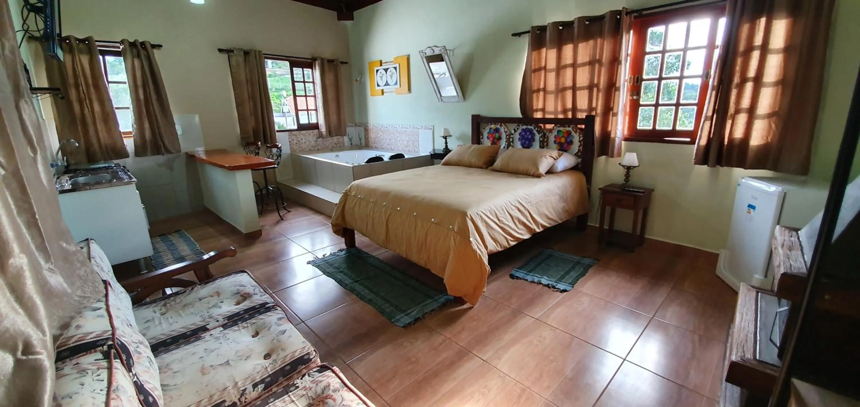 Bed in Pousada Chalés São Francisco