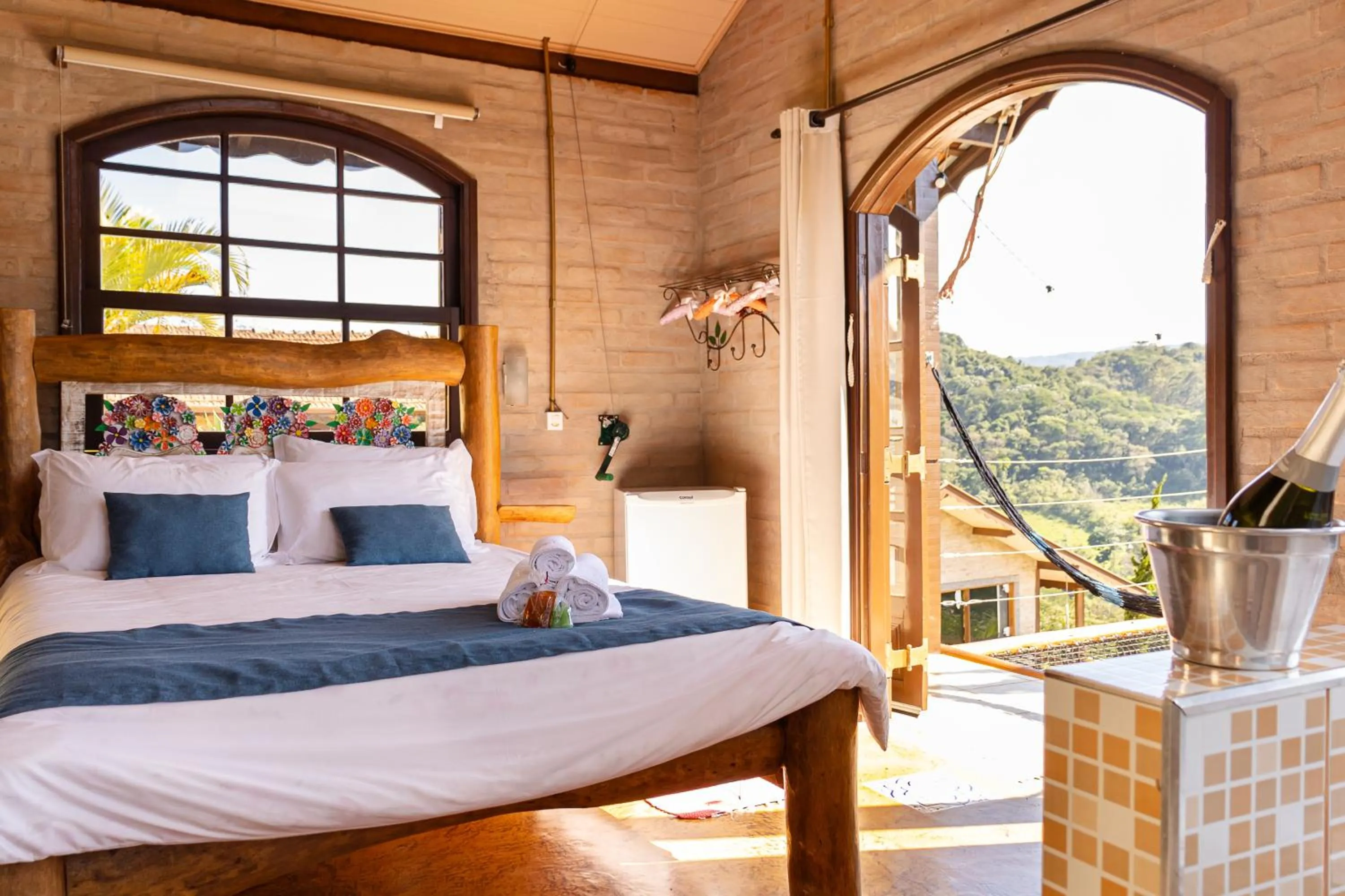 Bed in Pousada Chalés São Francisco