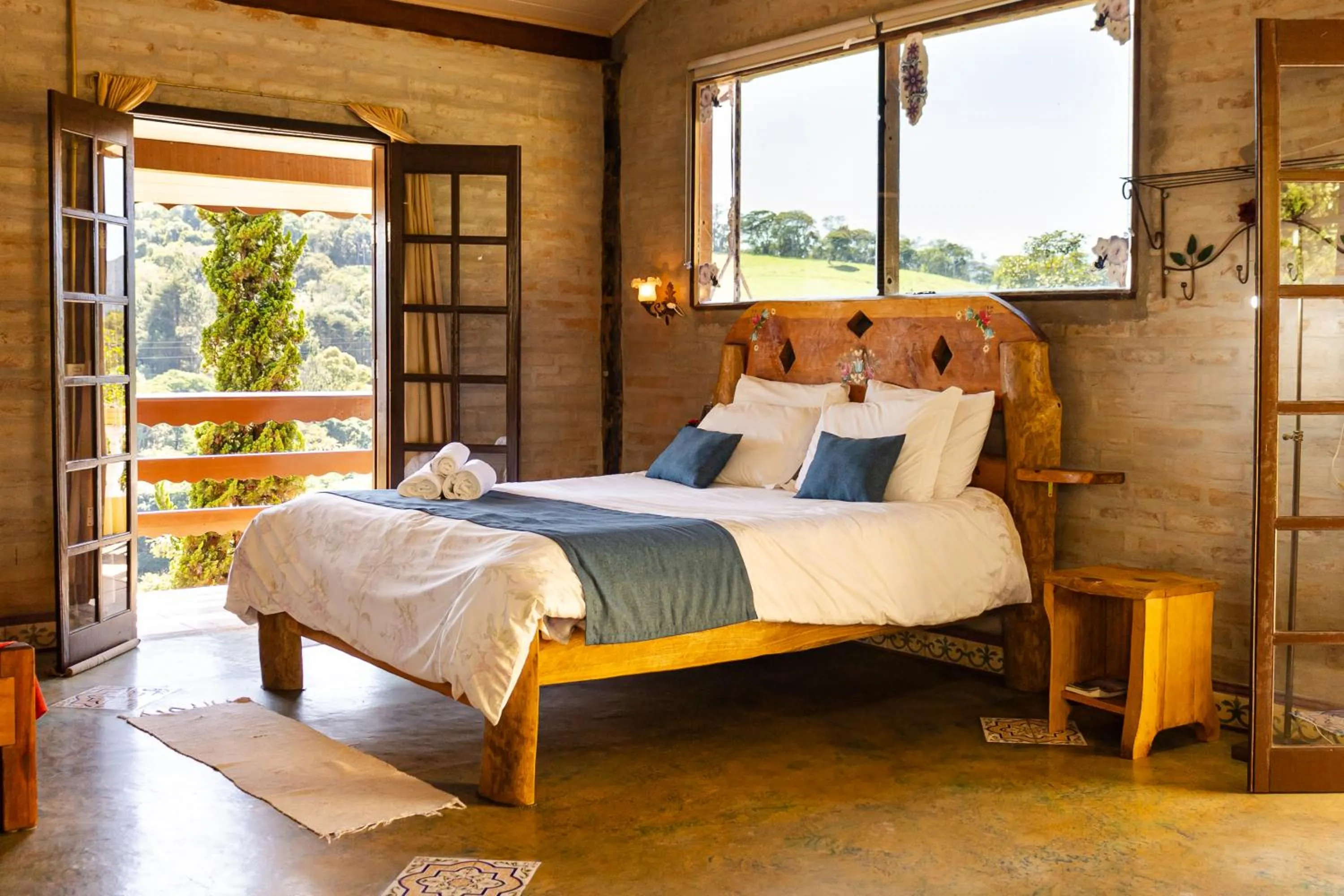 Bed in Pousada Chalés São Francisco