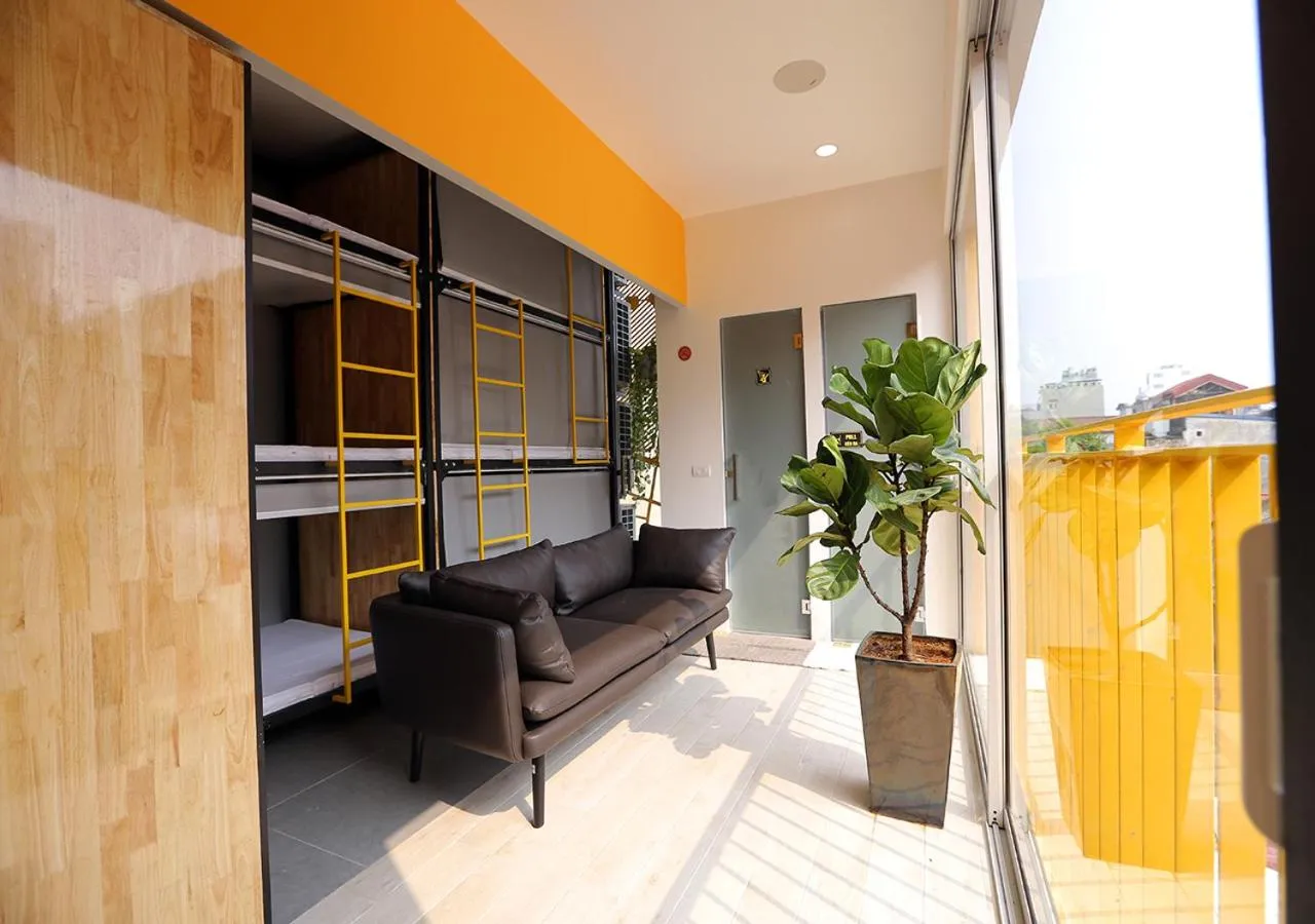 Living room in Hanoi Banana Hostel