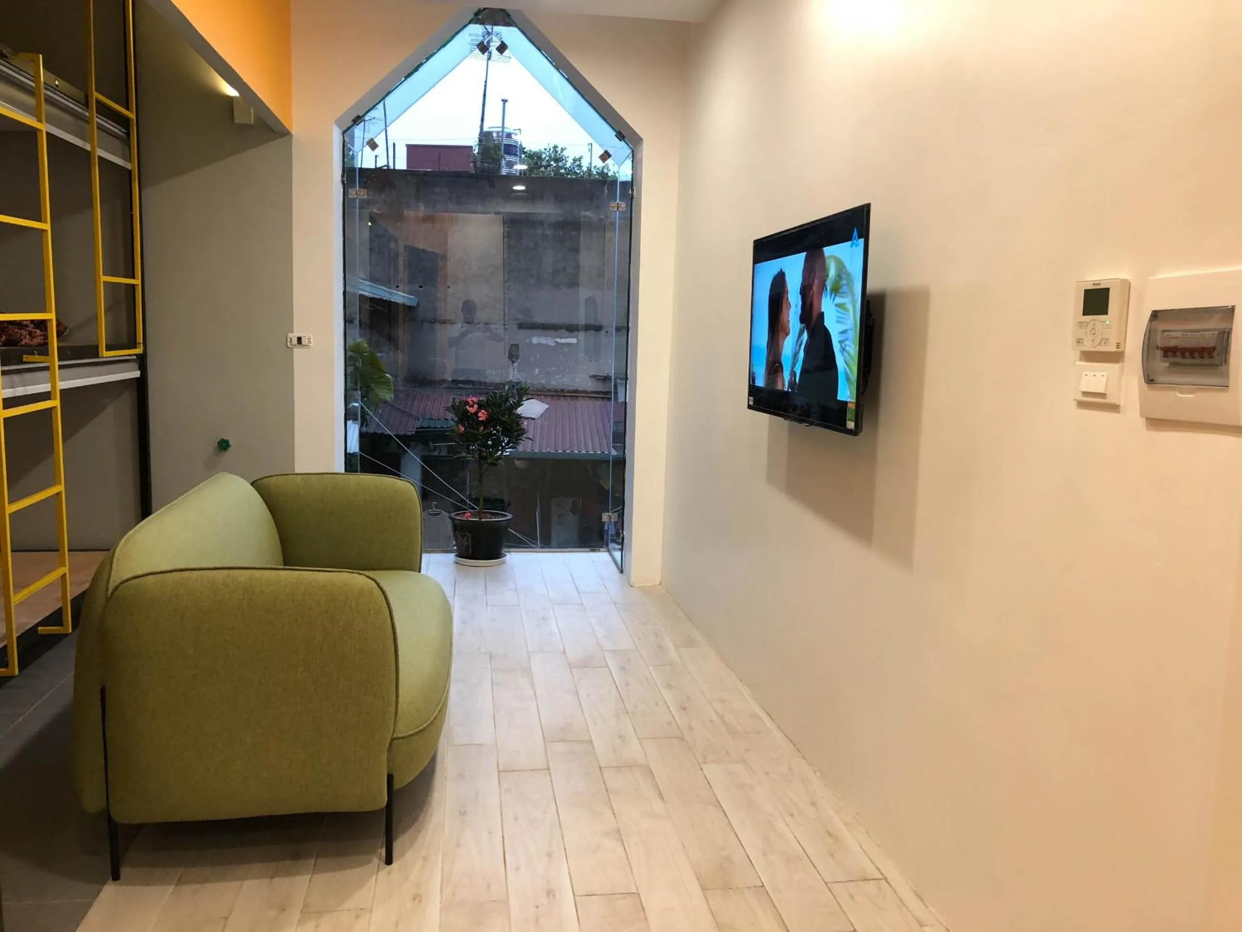 Seating area in Hanoi Banana Hostel