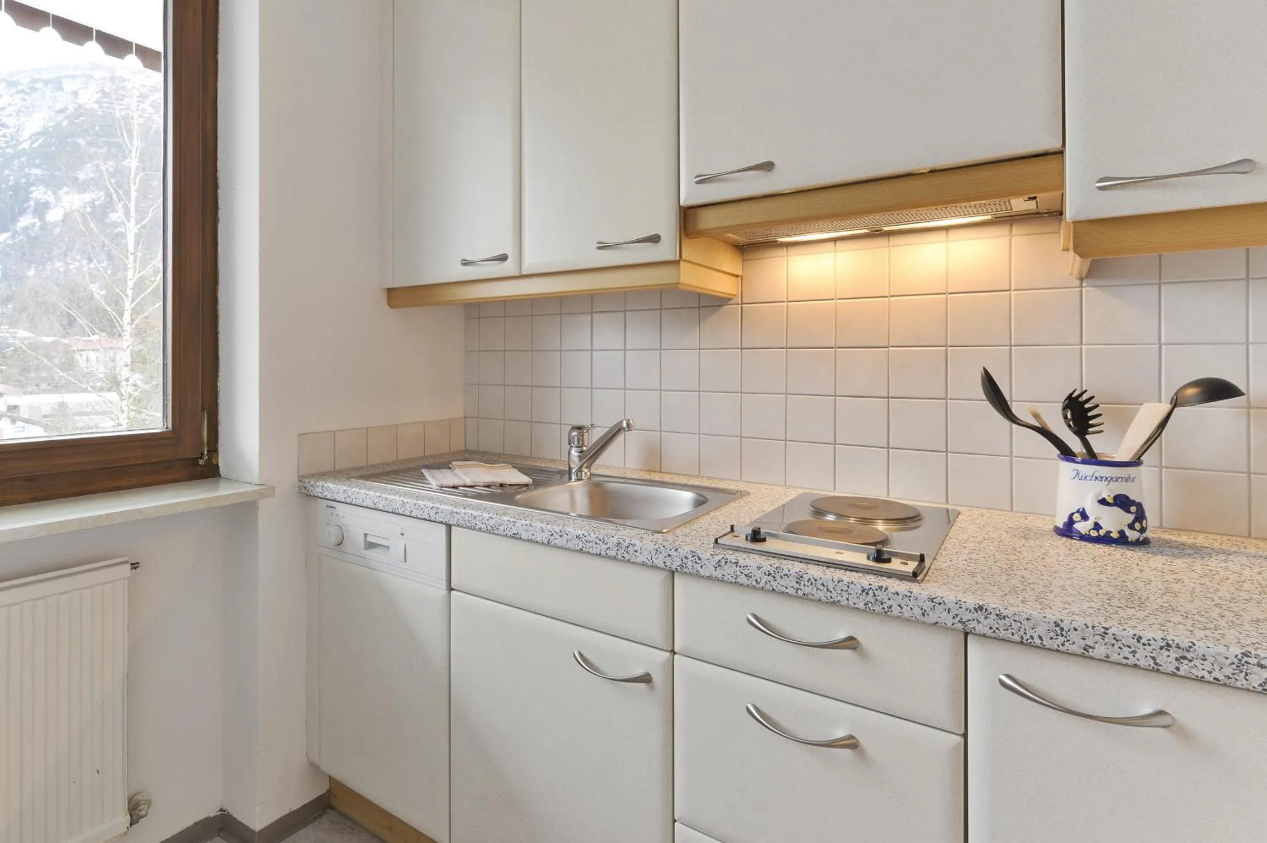 Kitchen or kitchenette in Hotel Bergheim