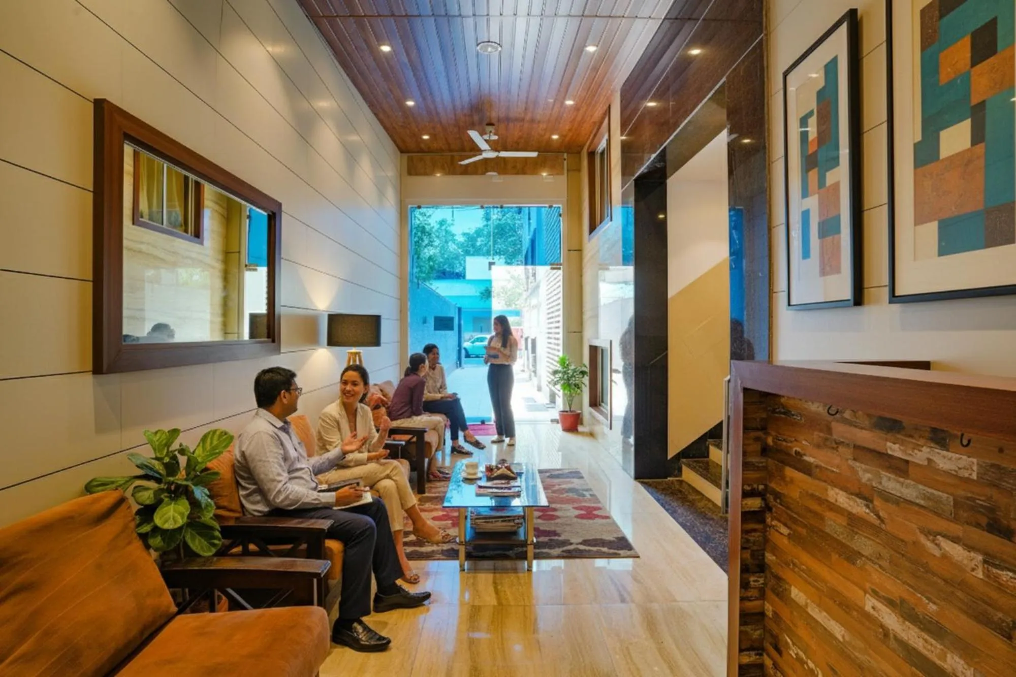 Seating area in FabHotel Starwood Residency - 100M From Dr DY Patil Stadium