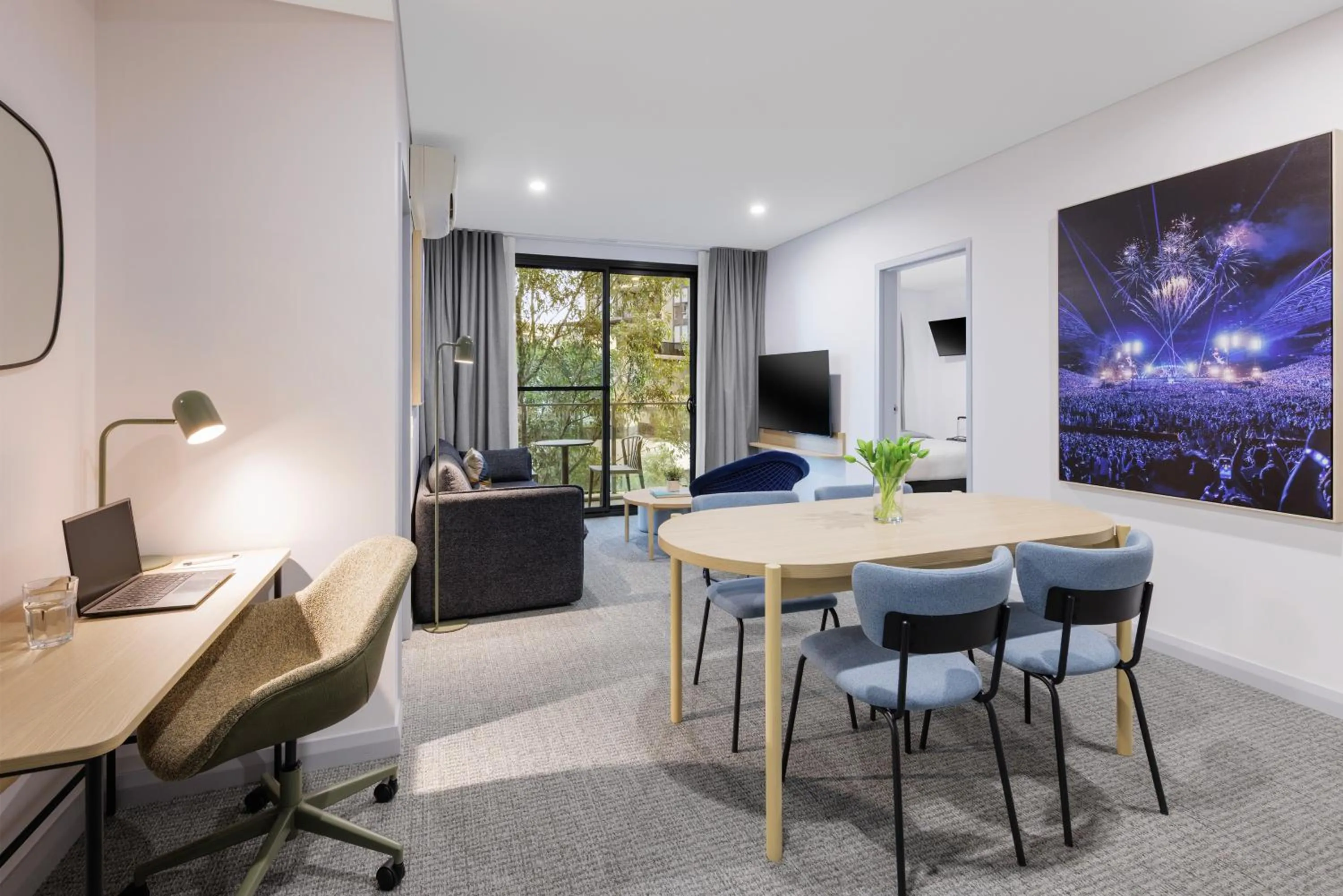 Living room in Quest at Sydney Olympic Park
