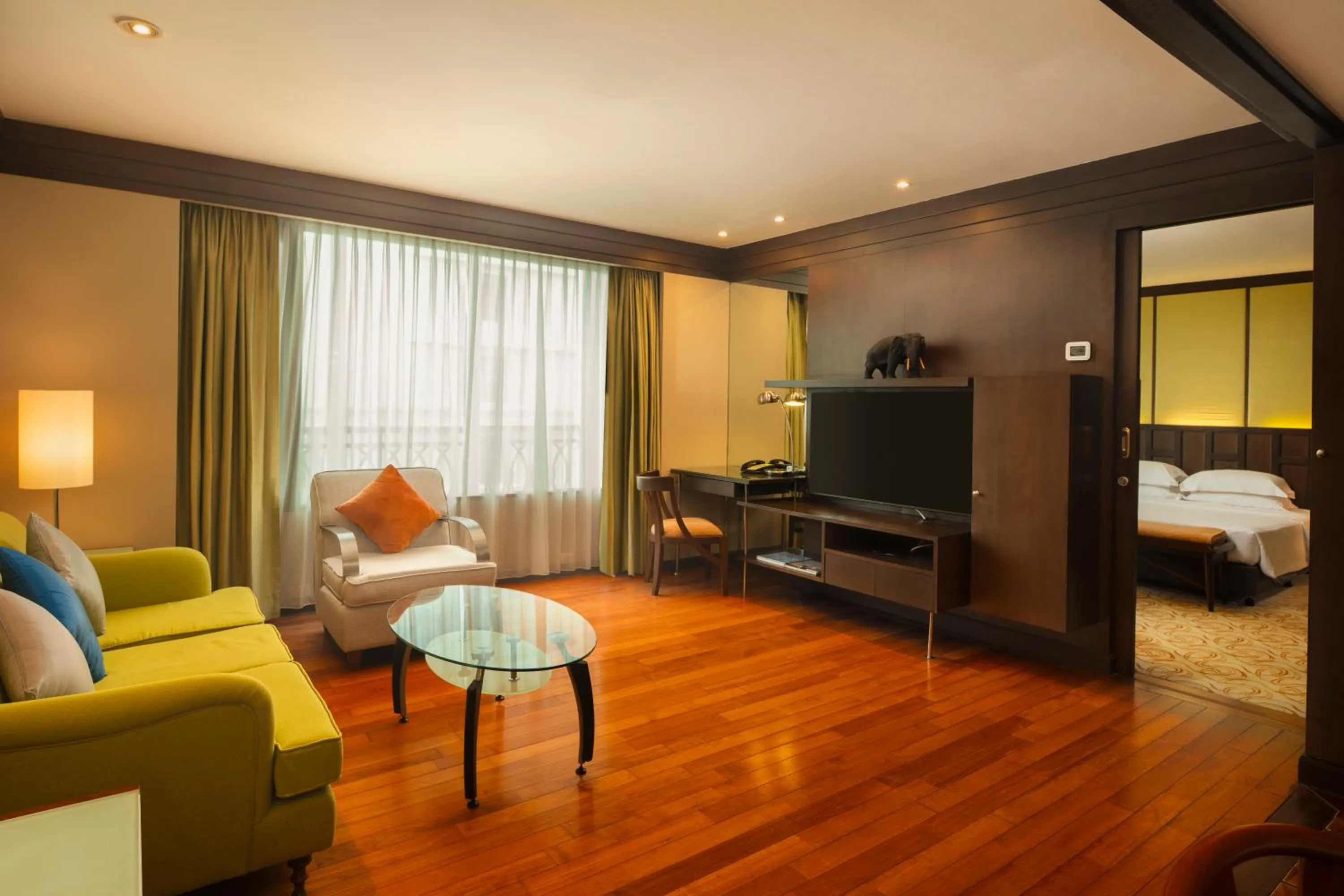 Living room, Bed in The Davis Bangkok