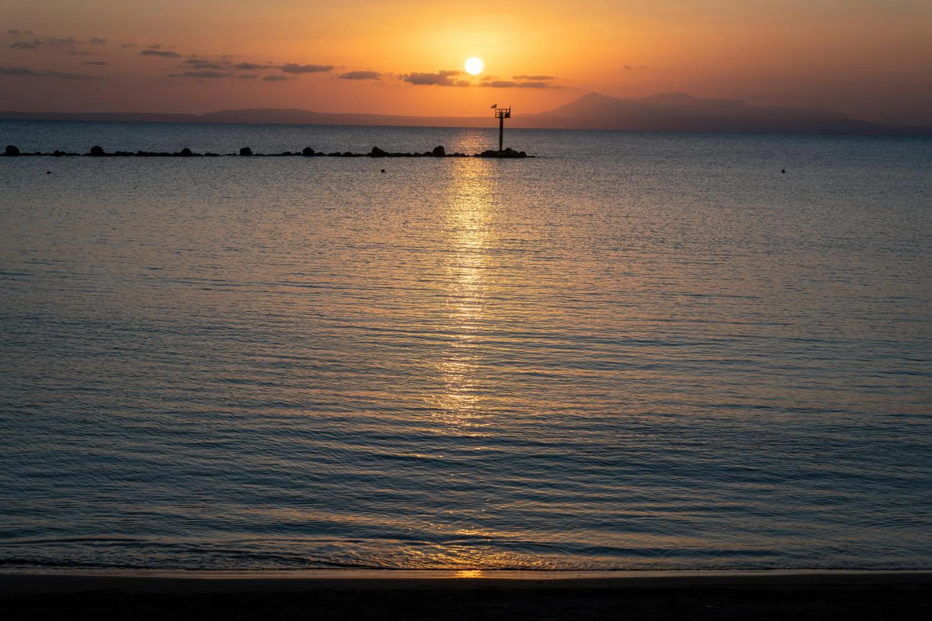 Sunset in Tylos Beach Hotel