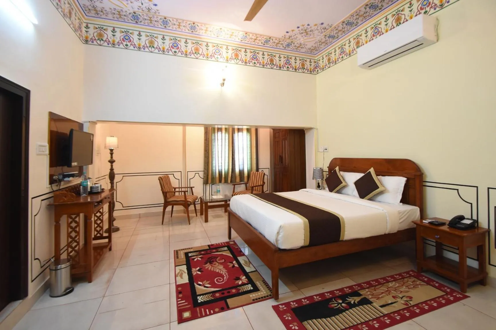Bedroom, Bed in Virasat Mahal Heritage Hotel-Jaipur City Center