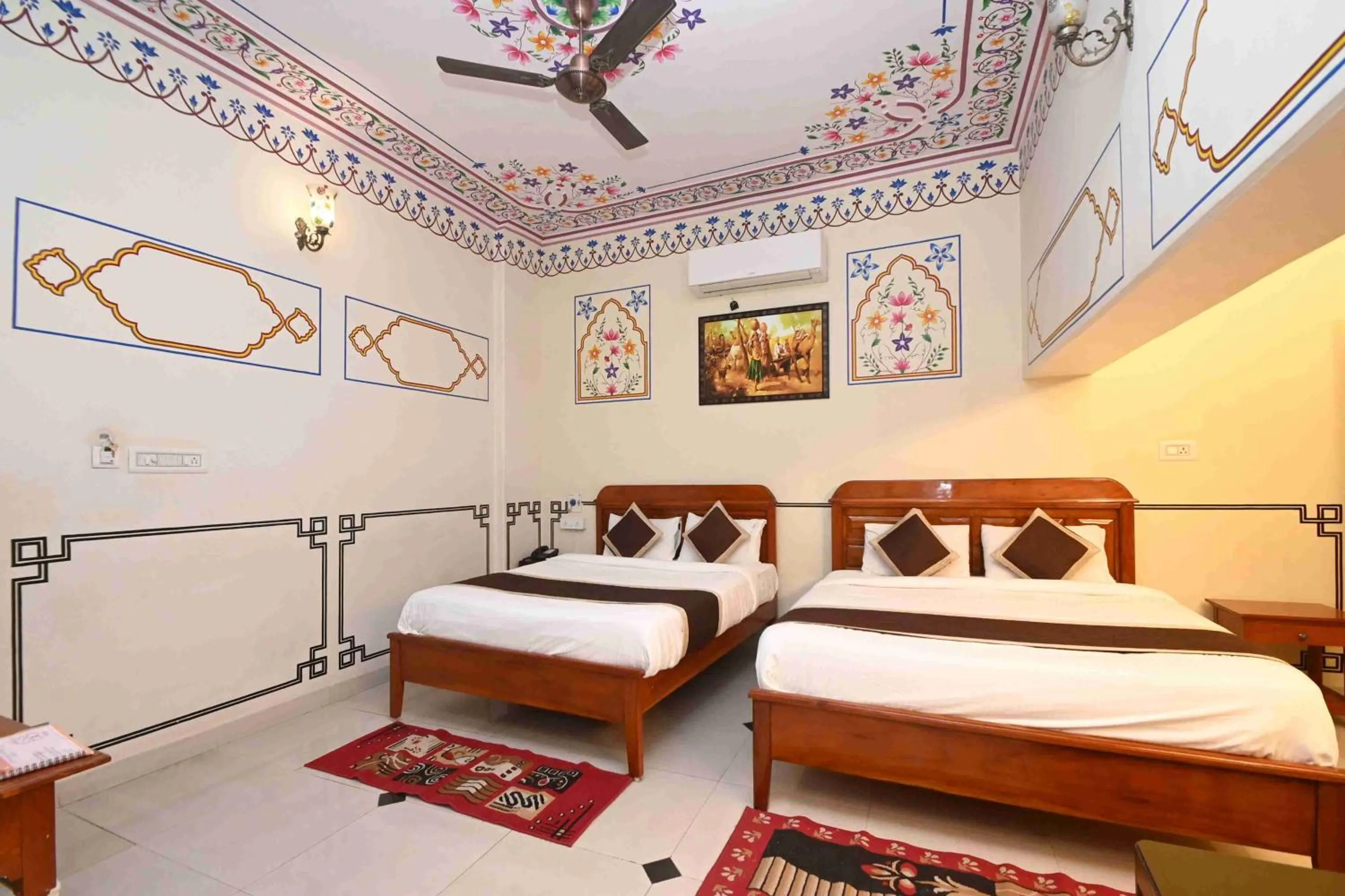 Bed in Virasat Mahal Heritage Hotel-Jaipur City Center
