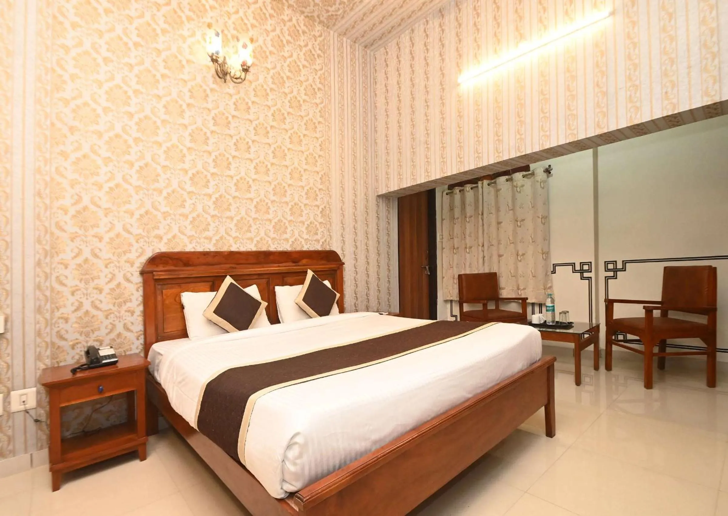 Bed in Virasat Mahal Heritage Hotel-Jaipur City Center
