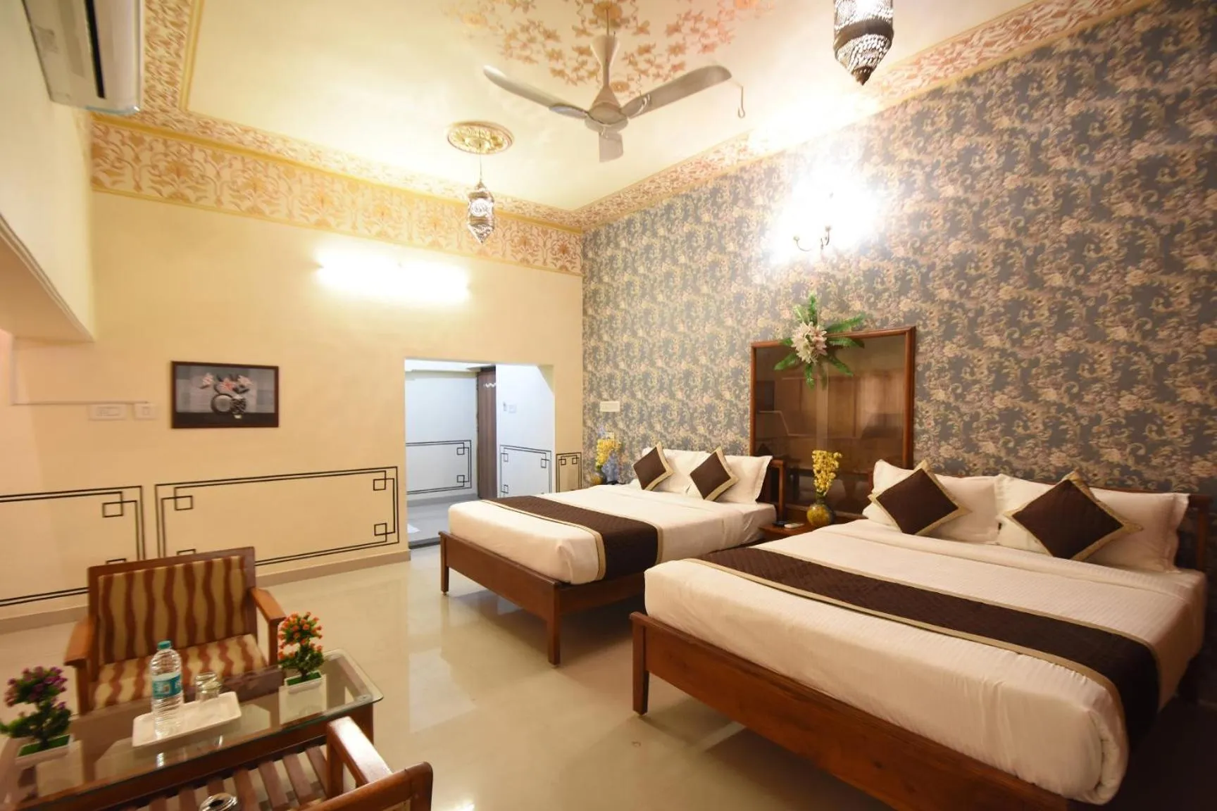 Bedroom, Bed in Virasat Mahal Heritage Hotel-Jaipur City Center