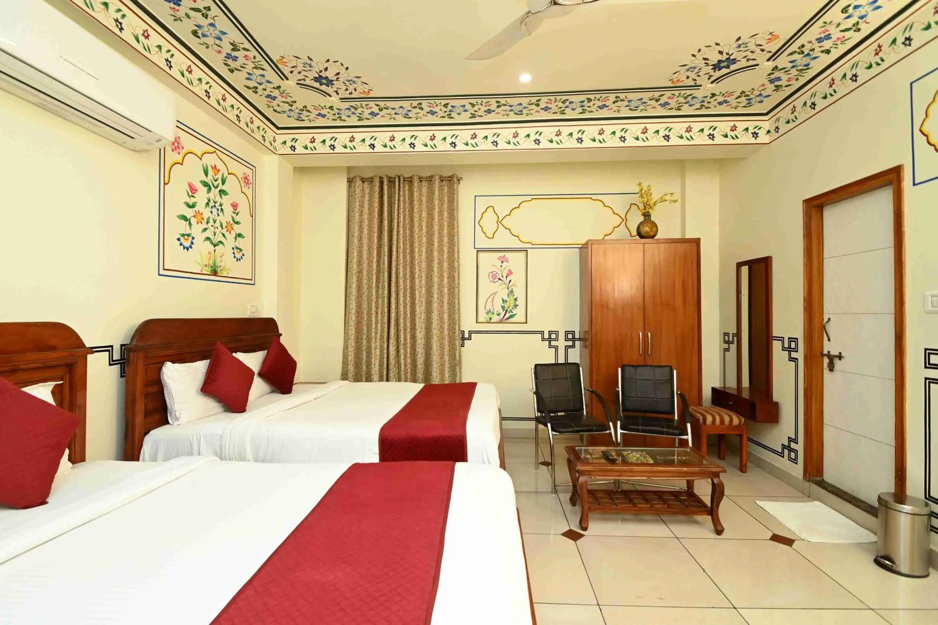Bed in Virasat Mahal Heritage Hotel-Jaipur City Center