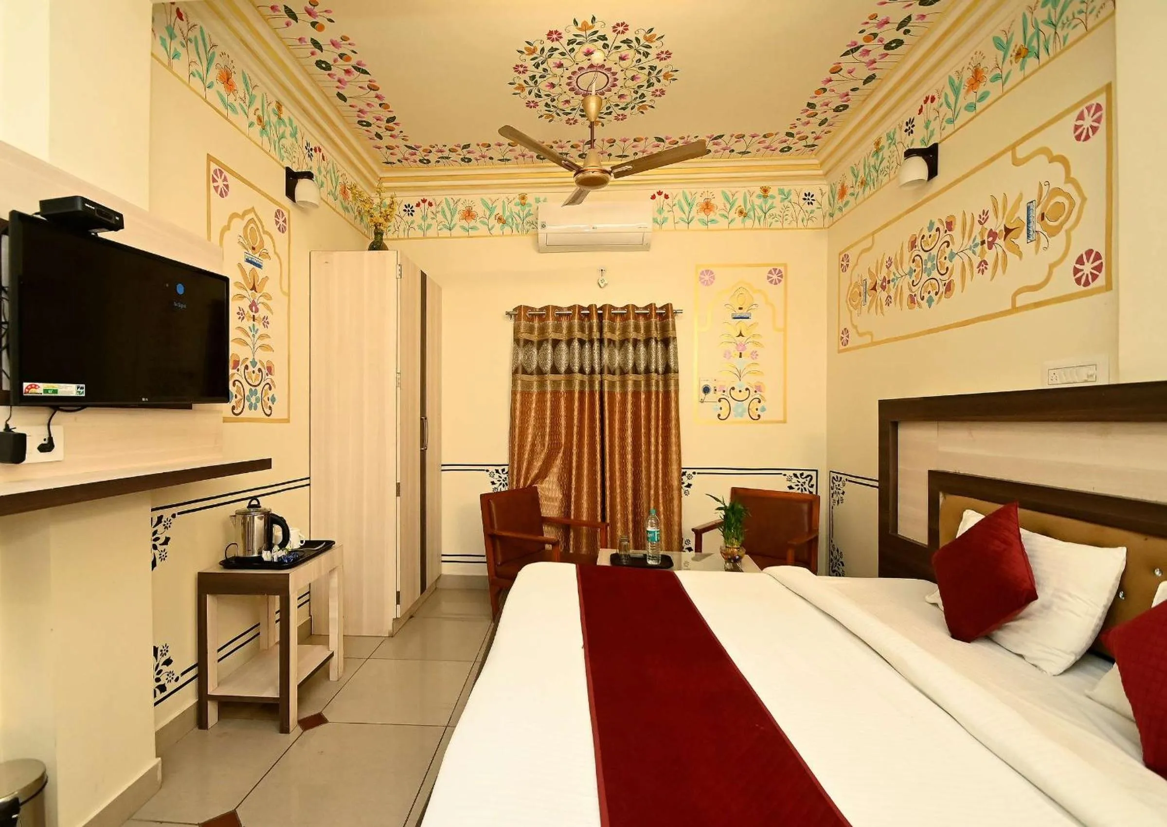 Bed in Virasat Mahal Heritage Hotel-Jaipur City Center