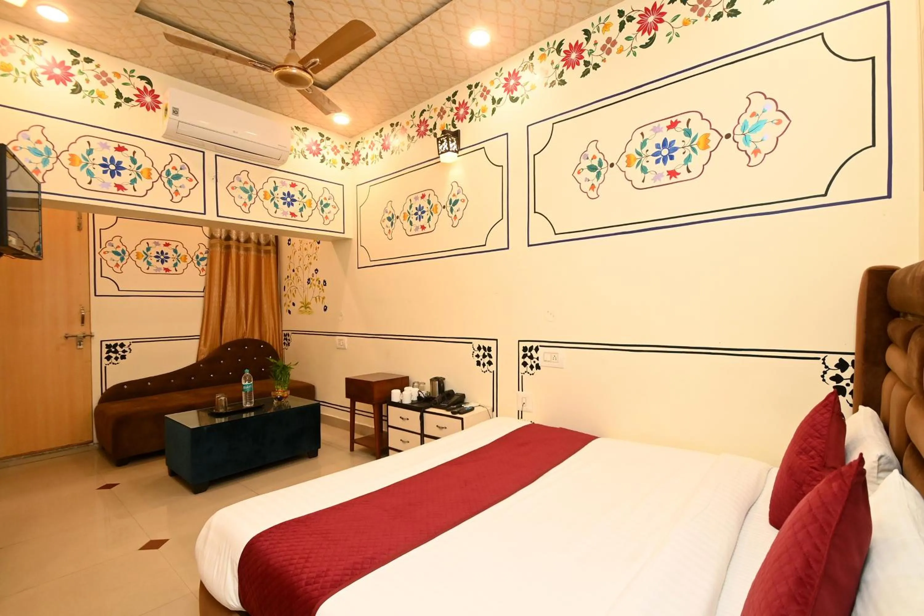 Bed in Virasat Mahal Heritage Hotel-Jaipur City Center