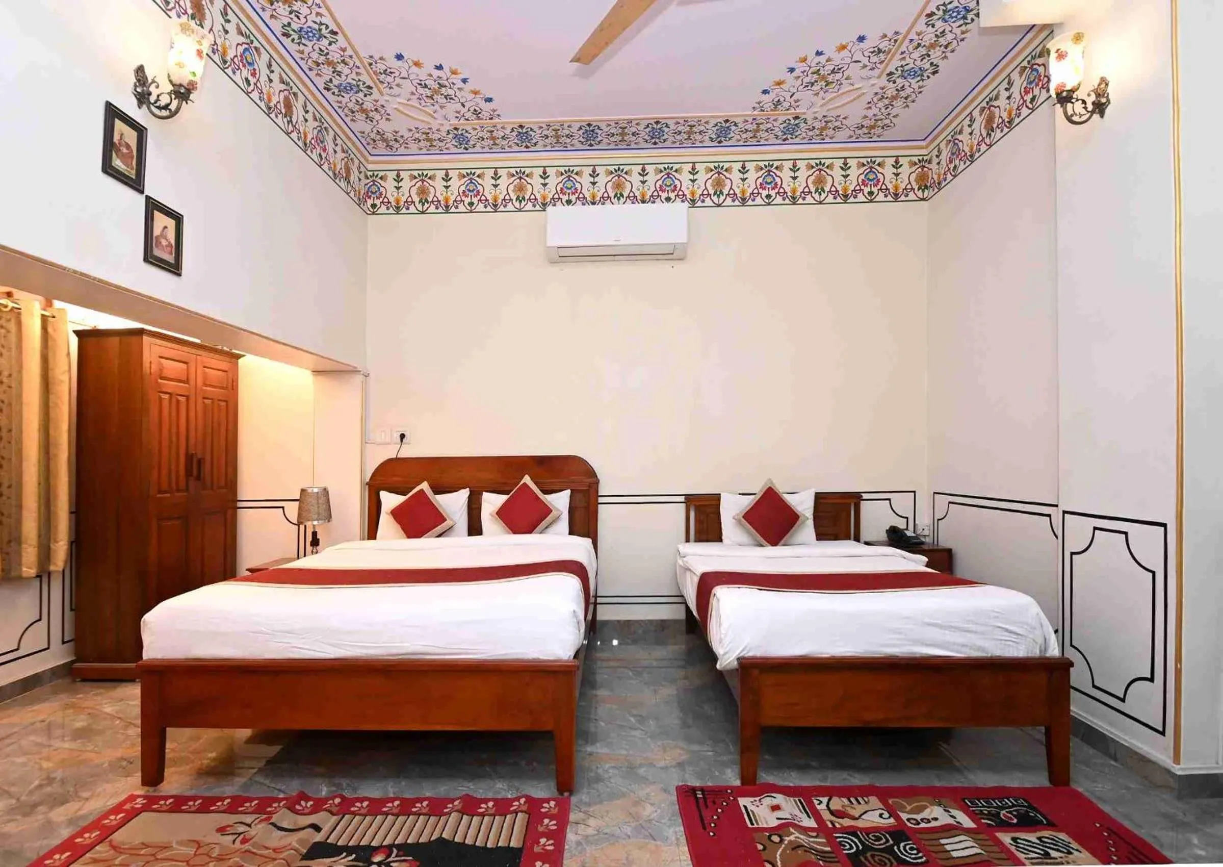 Bed in Virasat Mahal Heritage Hotel-Jaipur City Center