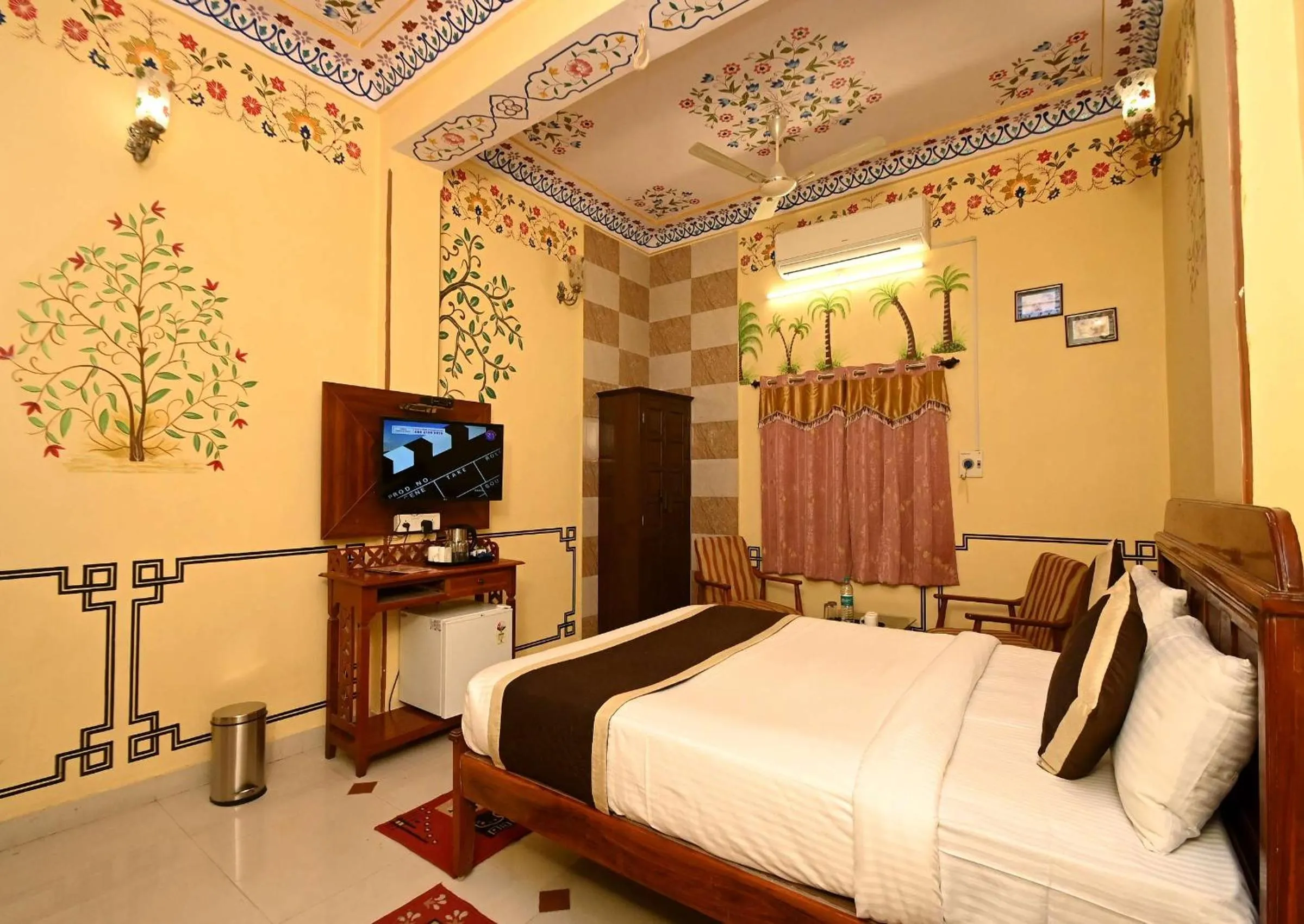 Bed in Virasat Mahal Heritage Hotel-Jaipur City Center