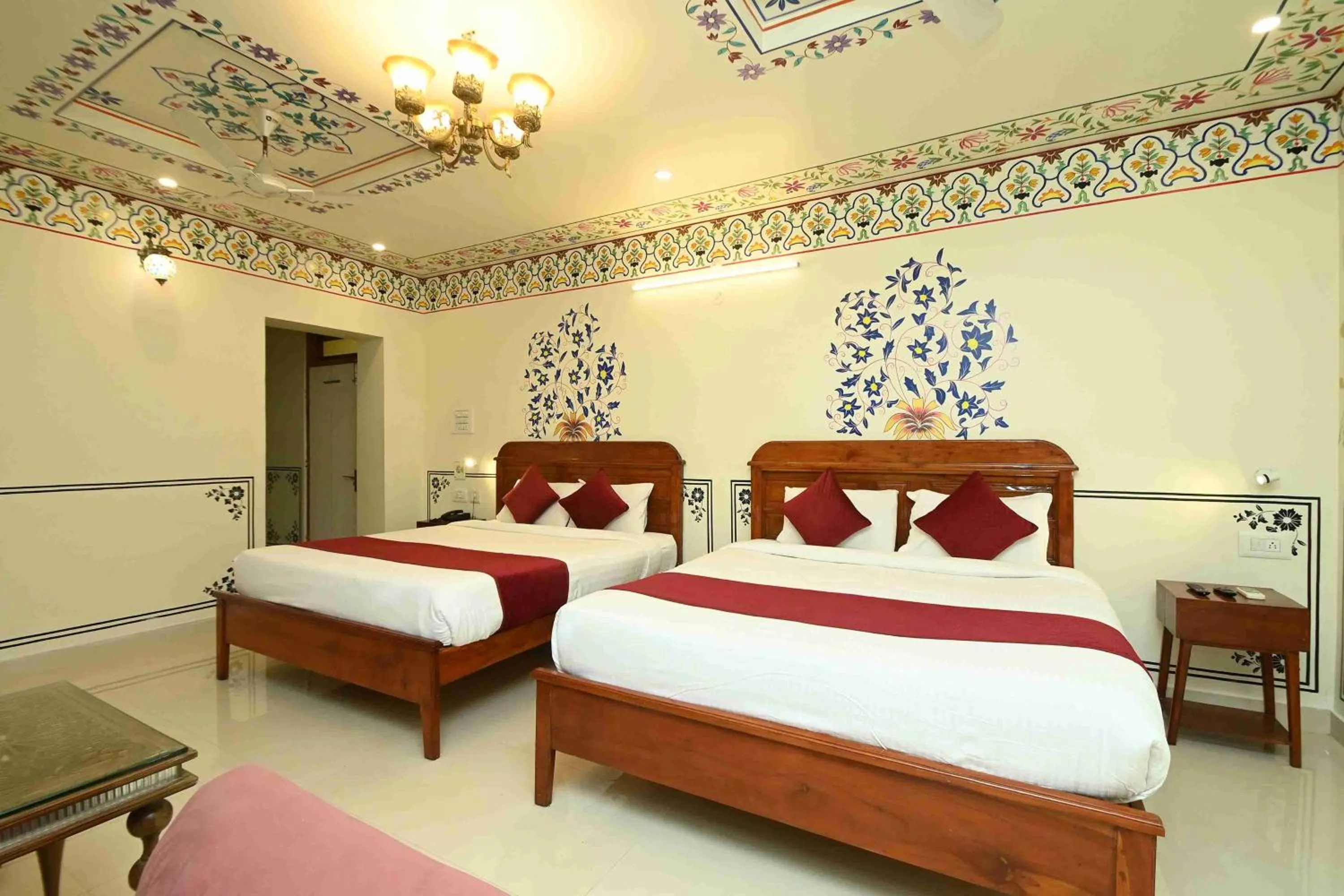 Bed in Virasat Mahal Heritage Hotel-Jaipur City Center