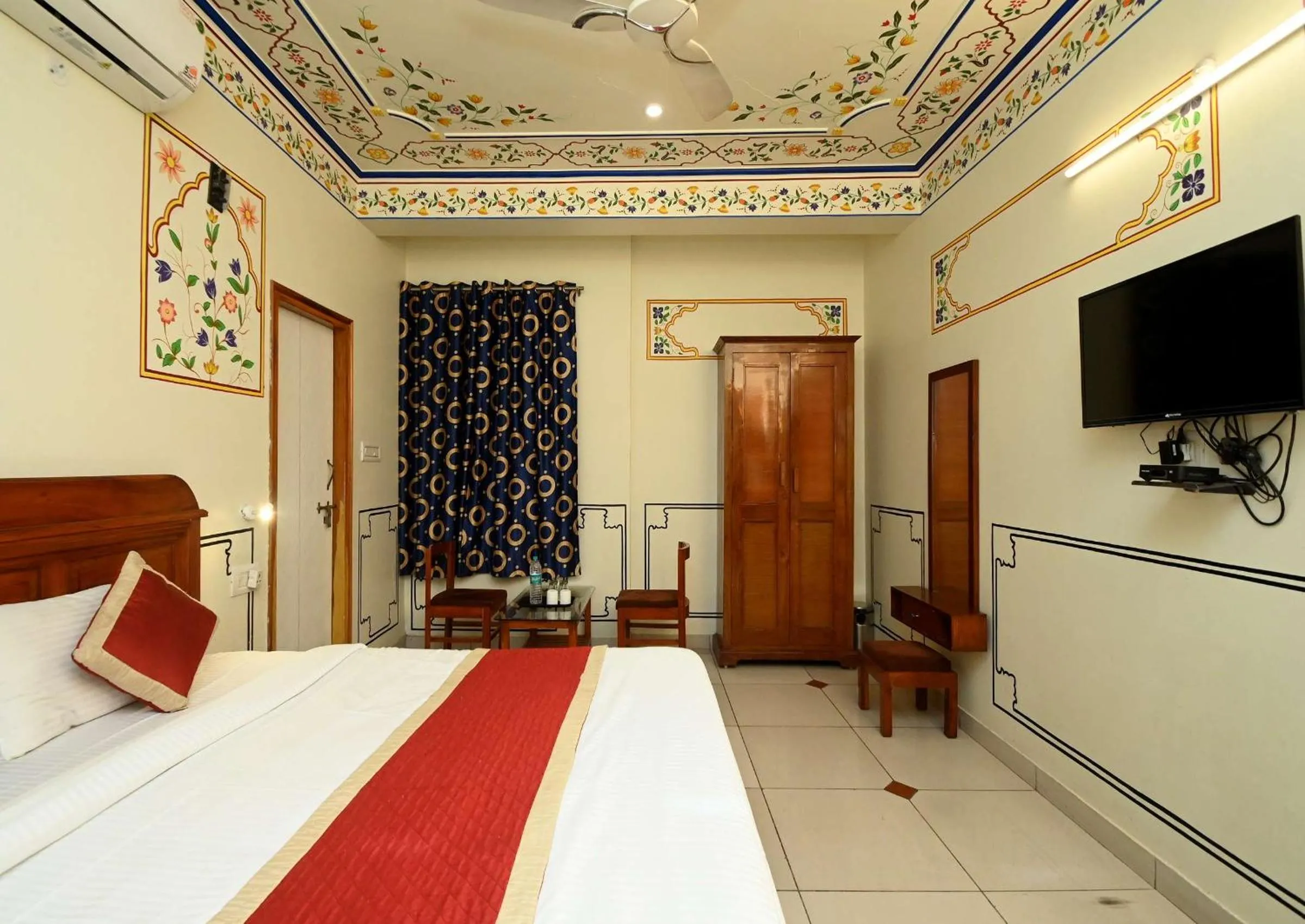 Bed in Virasat Mahal Heritage Hotel-Jaipur City Center