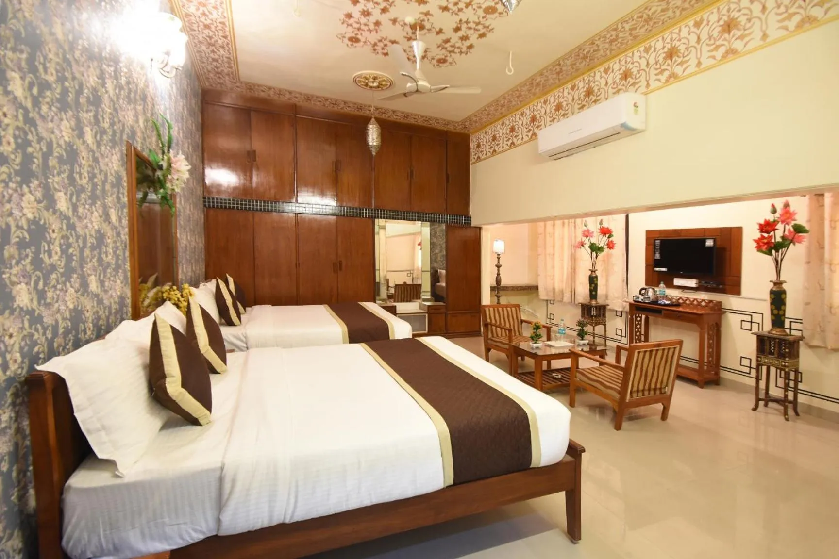 Bedroom, Bed in Virasat Mahal Heritage Hotel-Jaipur City Center