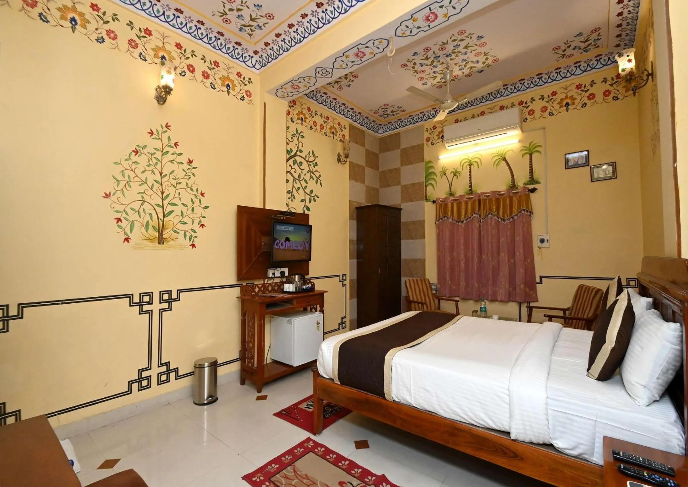 Bed in Virasat Mahal Heritage Hotel-Jaipur City Center