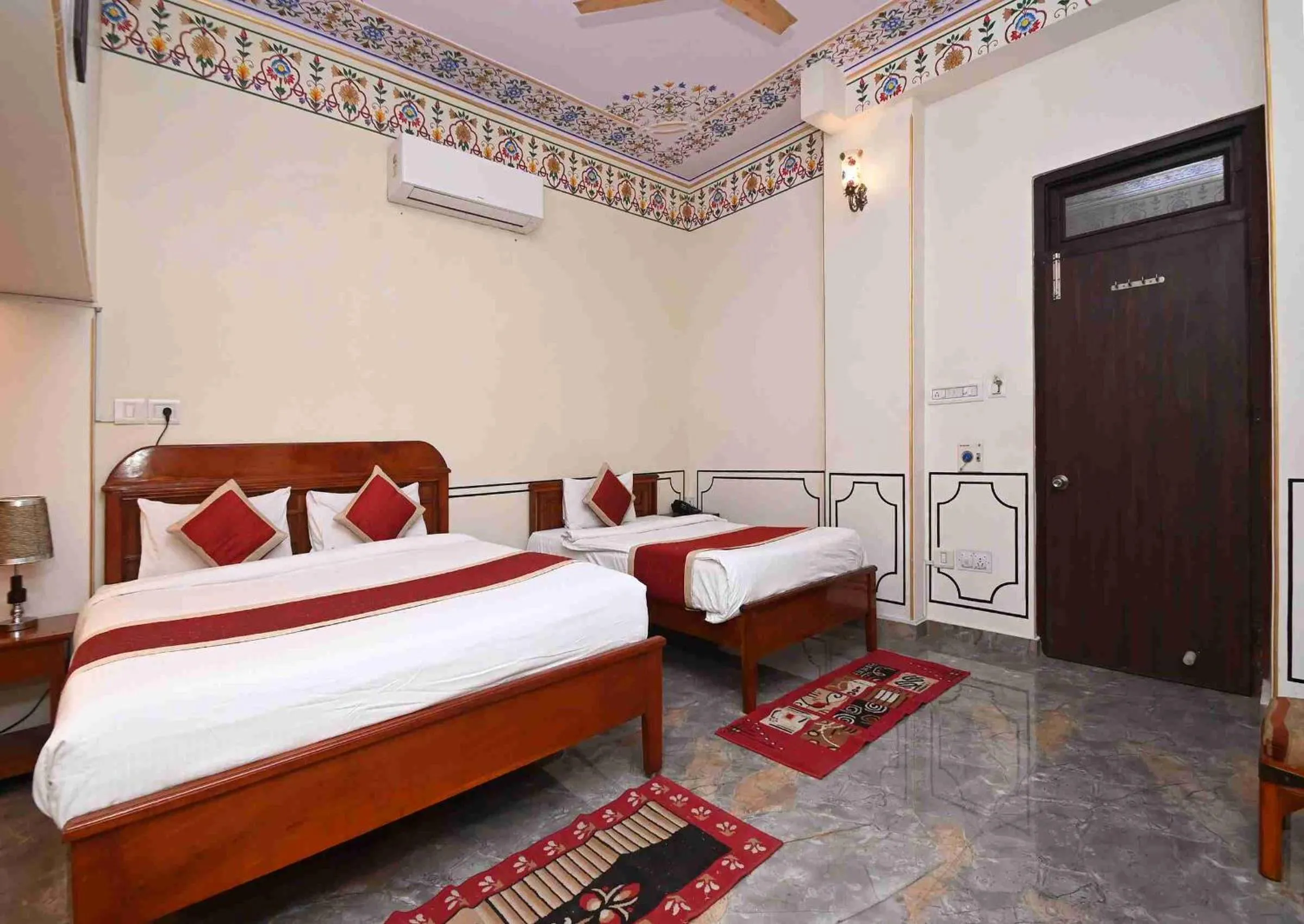 Bed in Virasat Mahal Heritage Hotel-Jaipur City Center