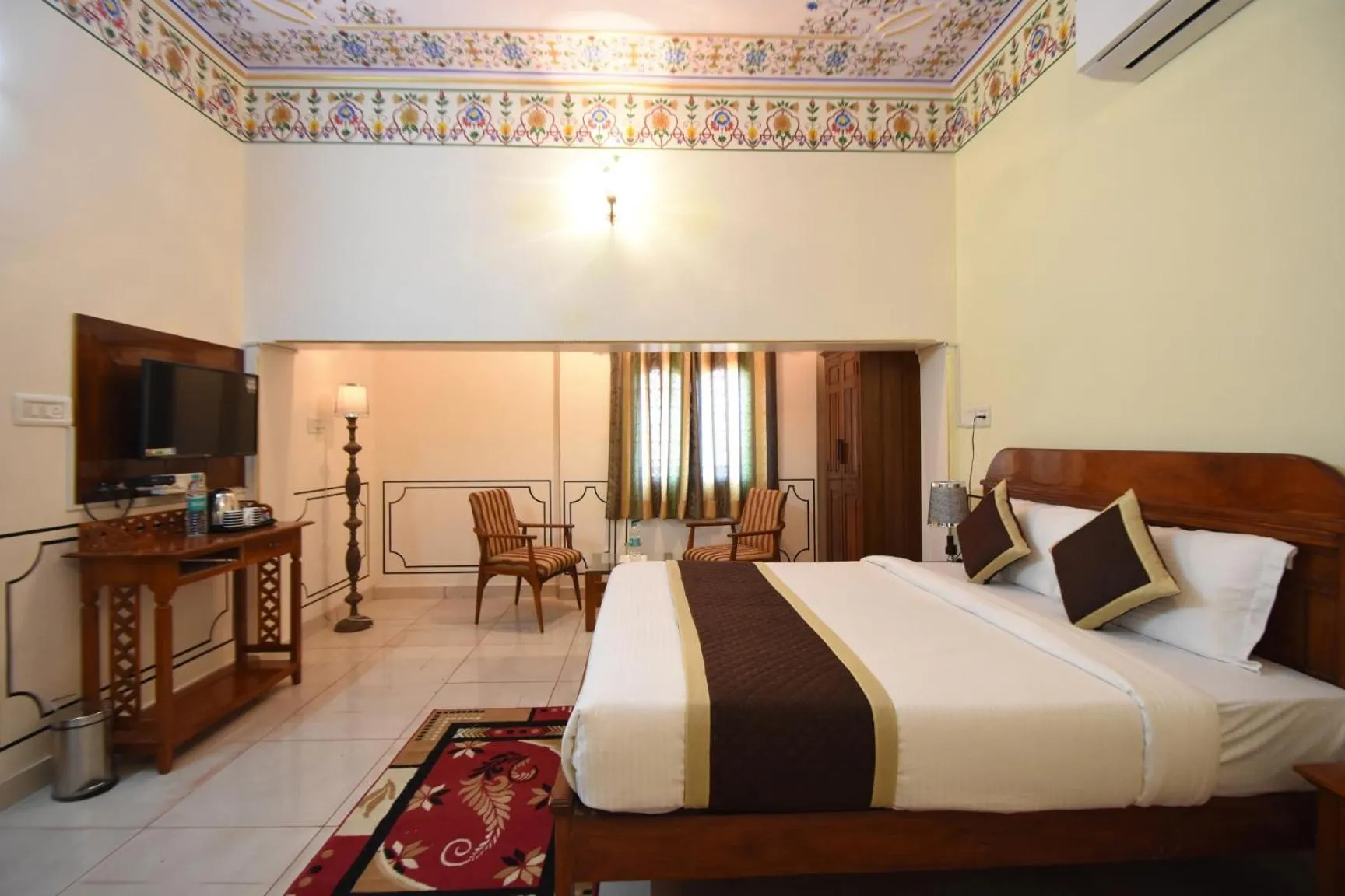 Bedroom, Bed in Virasat Mahal Heritage Hotel-Jaipur City Center