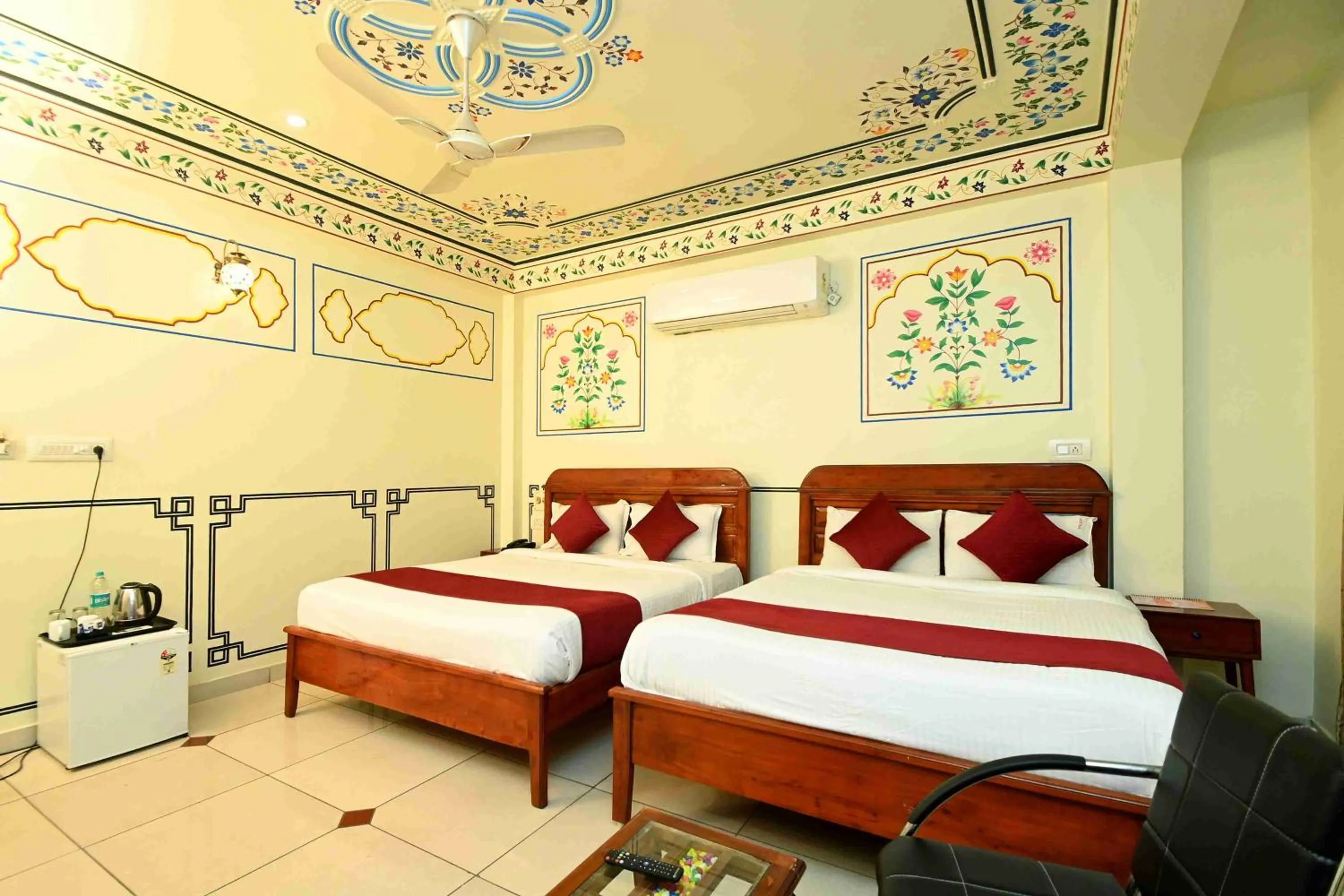 Bed in Virasat Mahal Heritage Hotel-Jaipur City Center