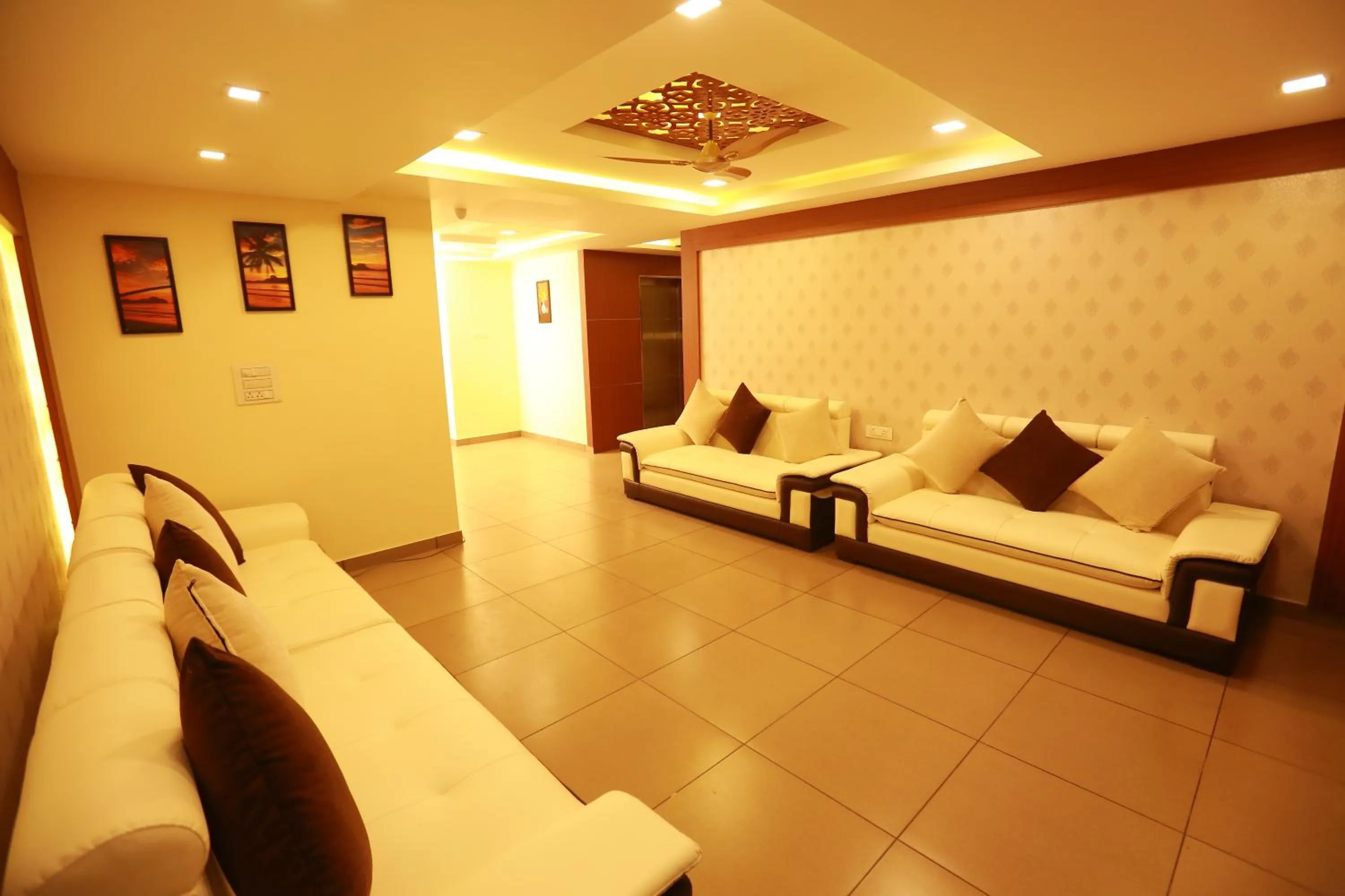 Seating area in The Crescent Suites