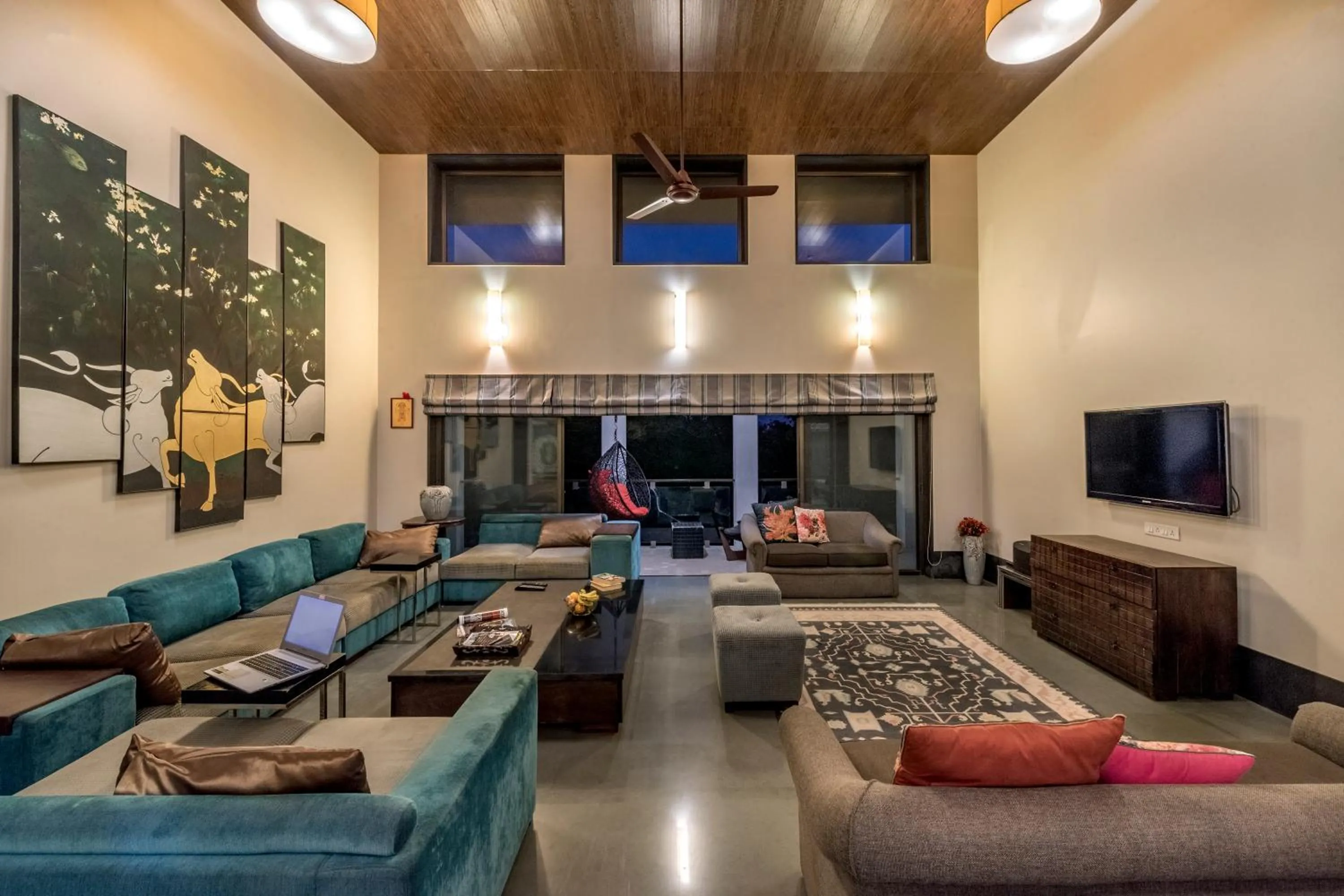 TV and multimedia in SaffronStays Masaya, Alibaug - pet-friendly villa with alfresco dining