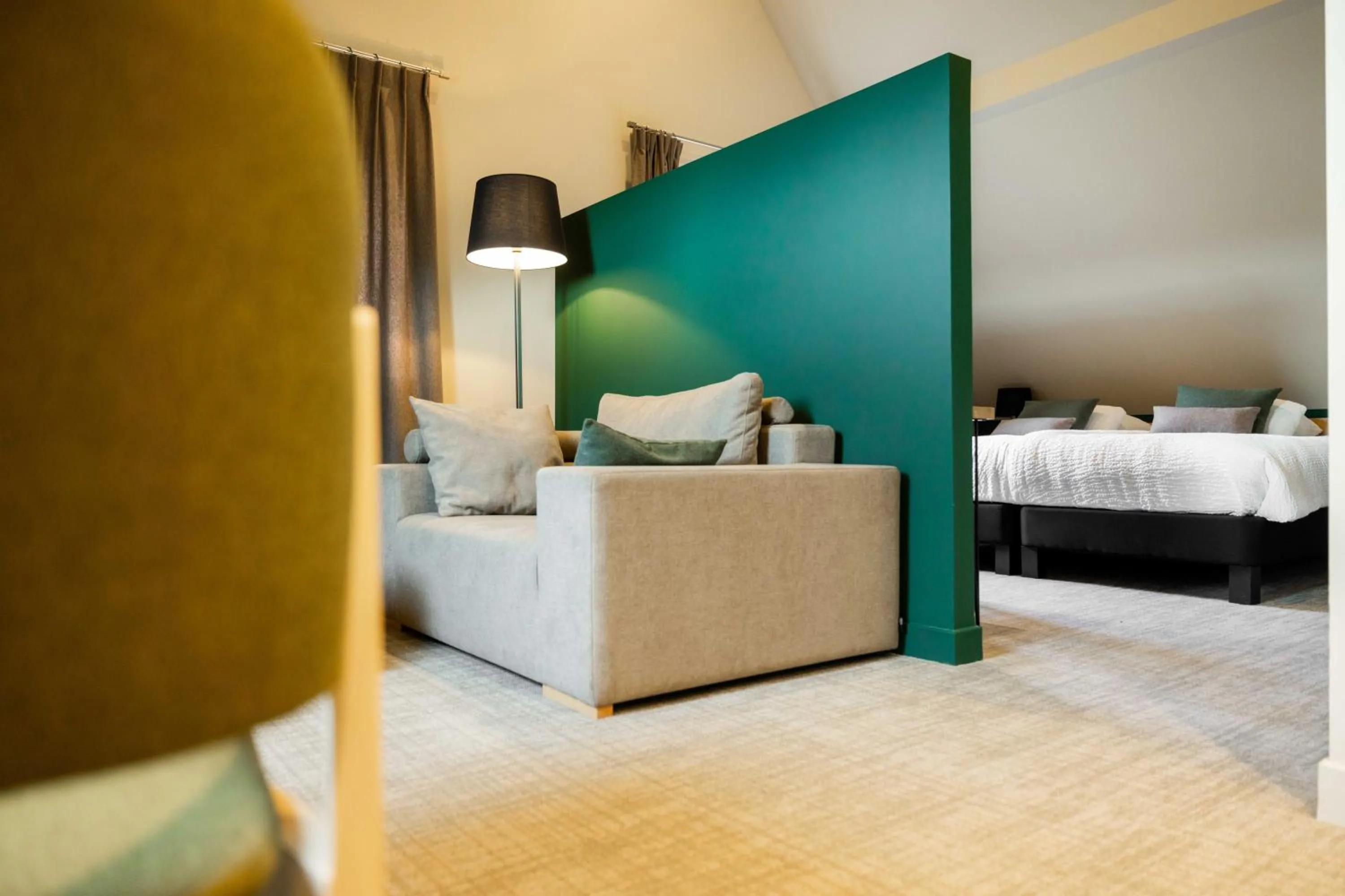 Bed in Logis Hôtel Restaurant & Spa La Rochette