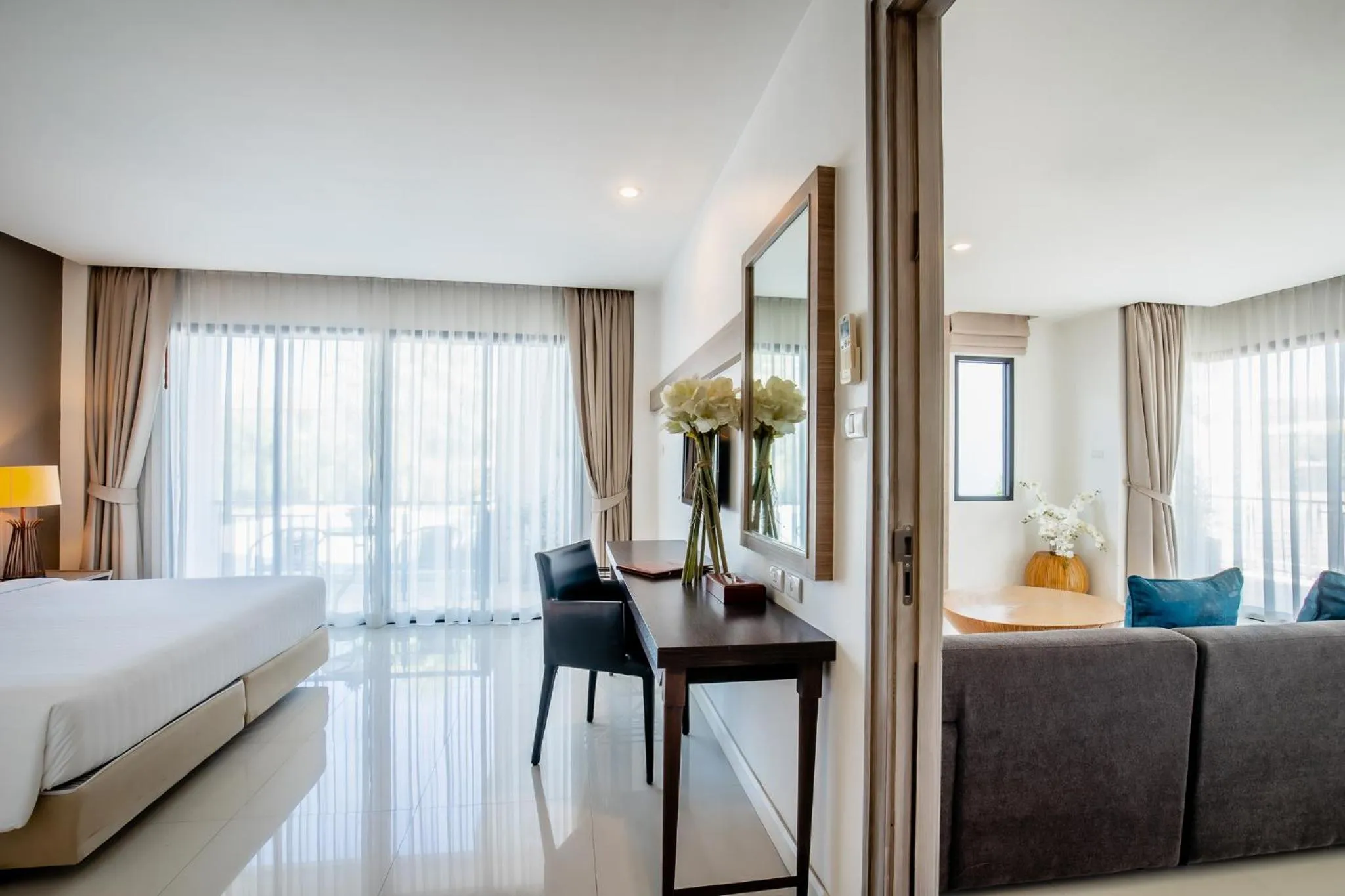 Living room, Bed in The Pago Design Hotel Phuket-SHA Plus