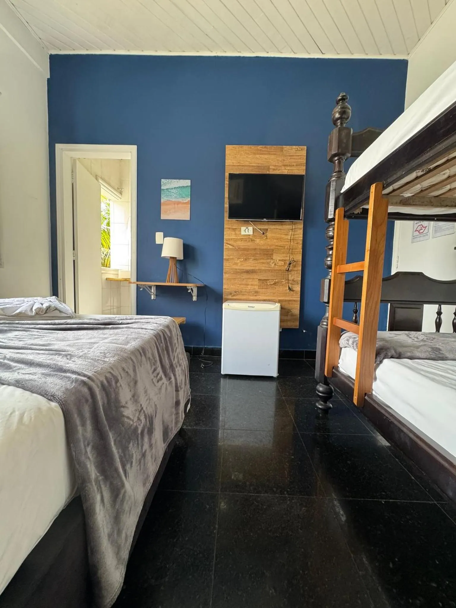 Bed in Pousada Hotel Canto dos Mares