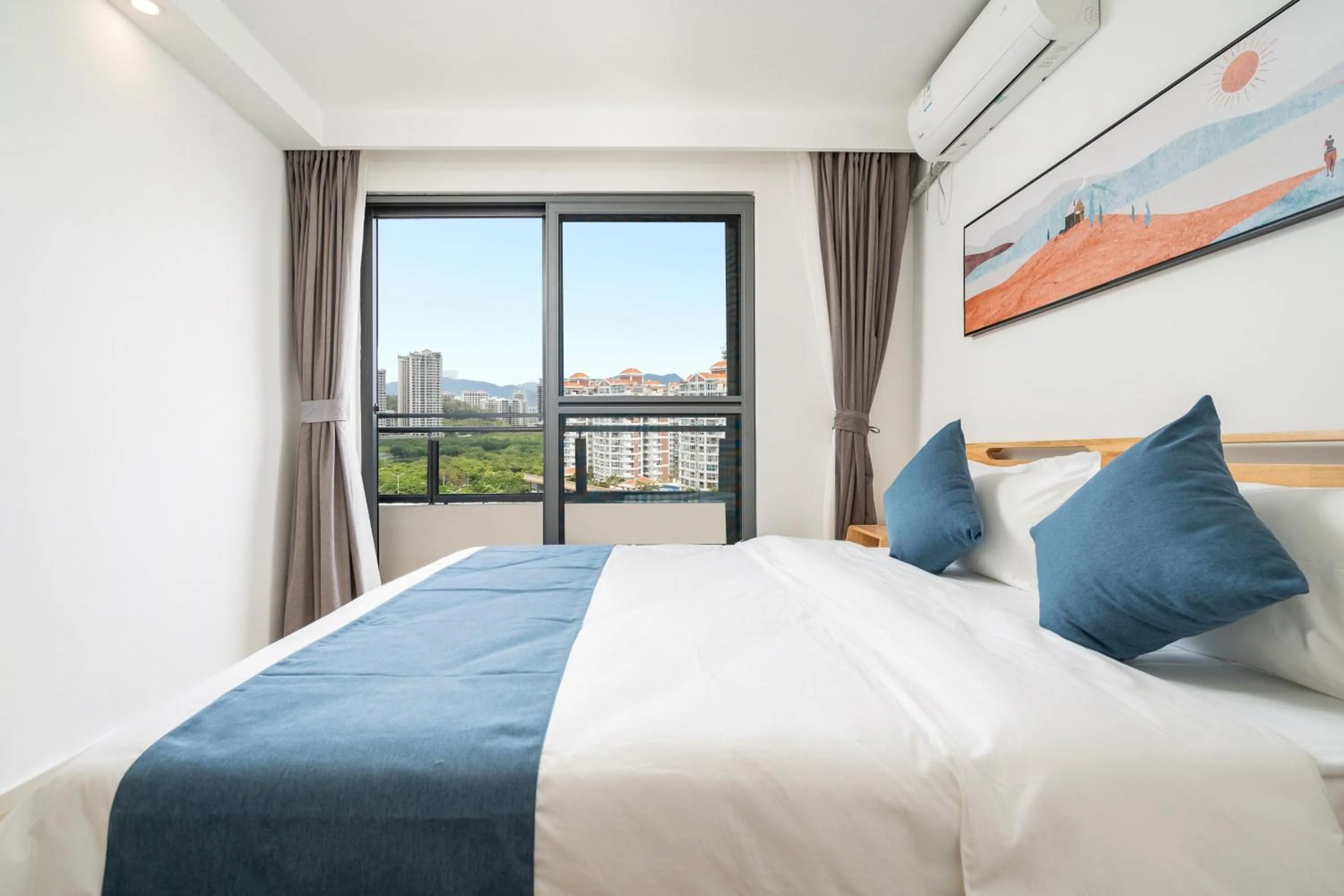 Bedroom, Bed in Neal Yat Seaview Apartment Haitang Bay Sanya