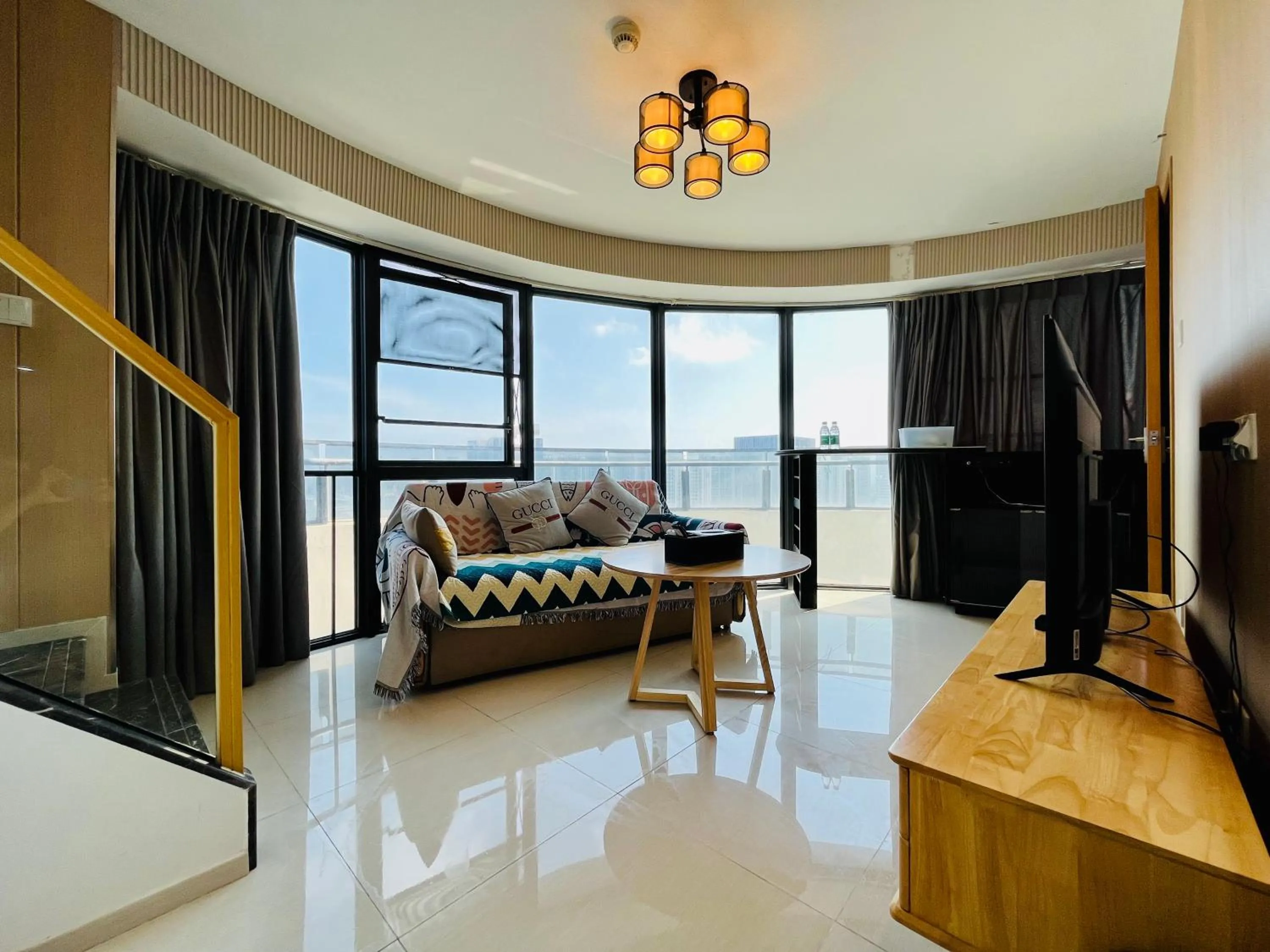 Living room, Bed in Neal Yat Seaview Apartment Haitang Bay Sanya